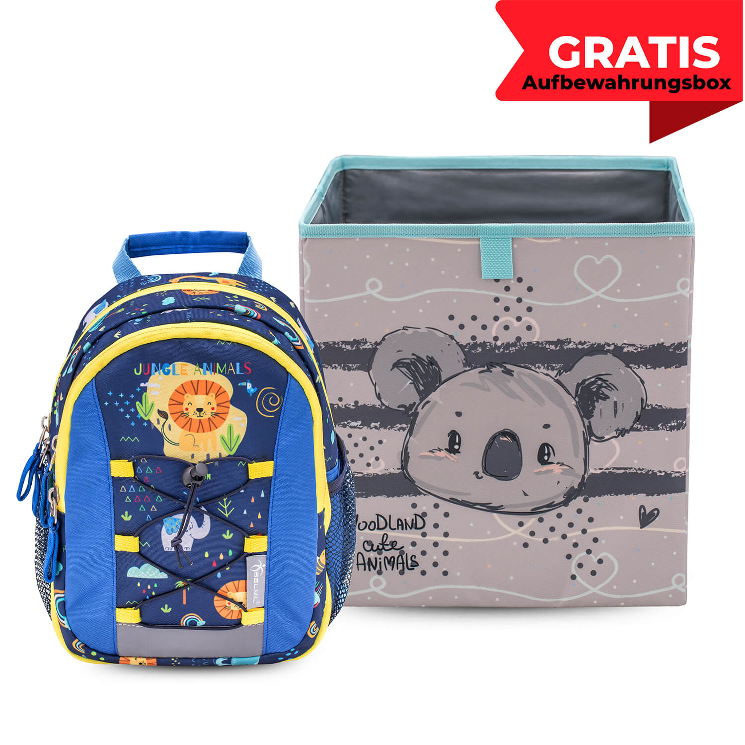 Mini Kiddy Little Jungle Kindergarten Bag mit GRATIS Storage box