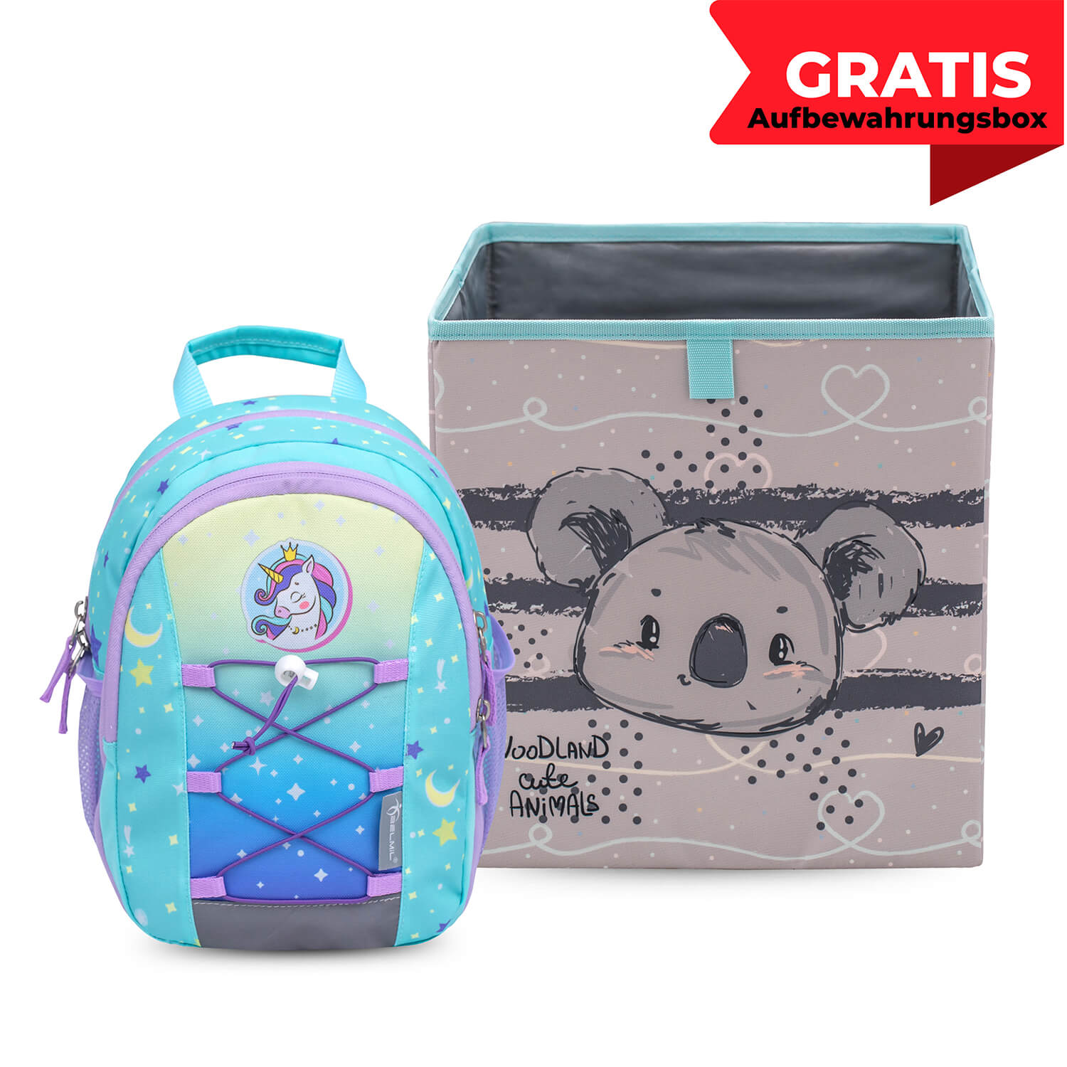 Mini Kiddy Cute Unicorn Kindergarten Bag with GRATIS Storage box