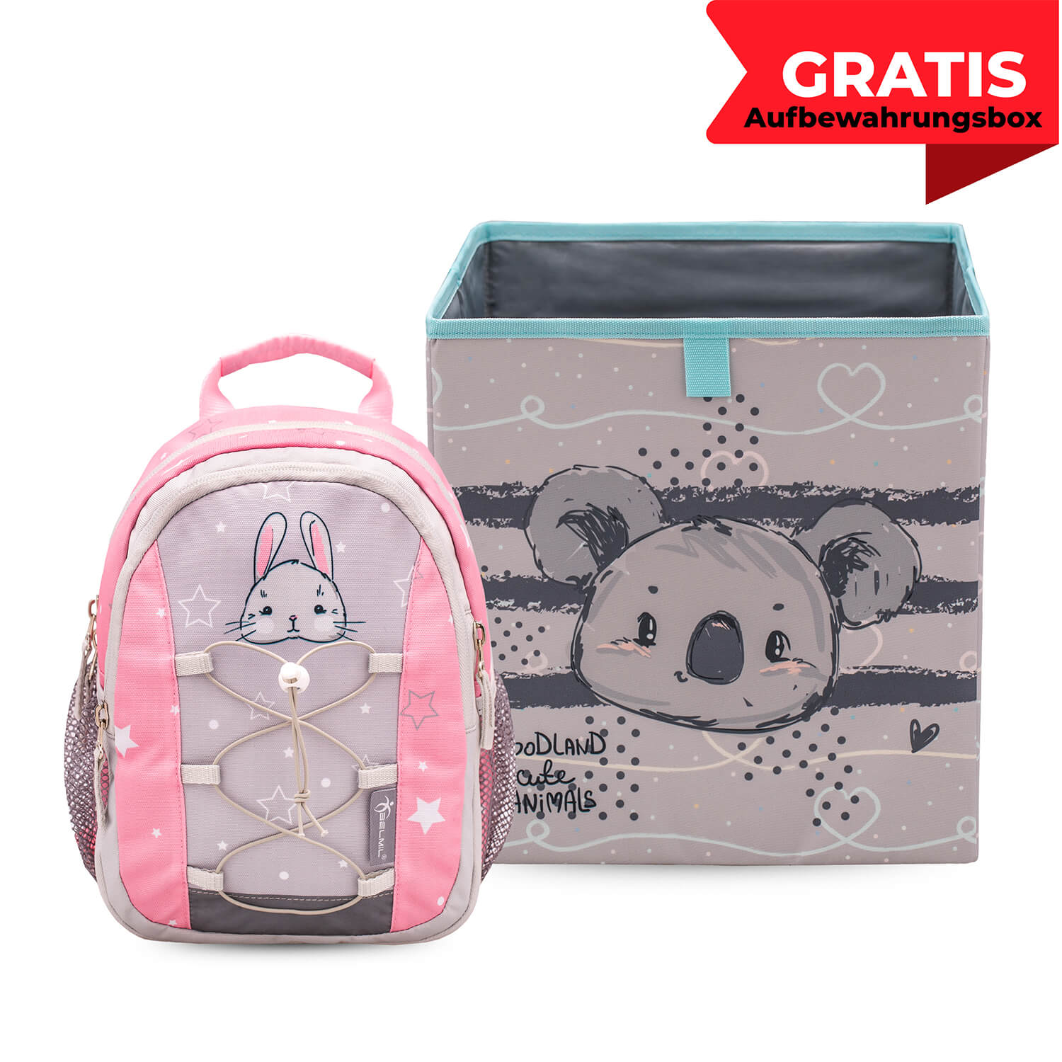 Mini Kiddy Woodland Rabbit Kindergarten Bag mit GRATIS Storage box
