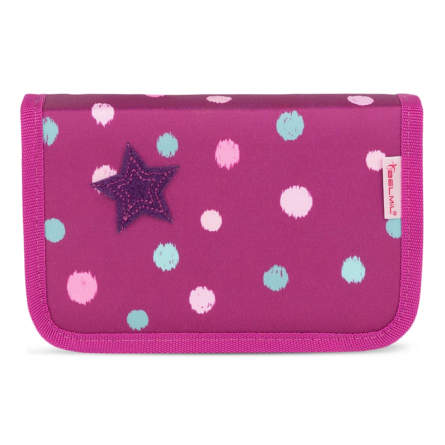 Fun illustrations on the Ergonomic School Bag Set for Girls – Belmil Maxi Starry Bubbles School Bag Set 5 pcs, decorated with playful starry bubbles design.