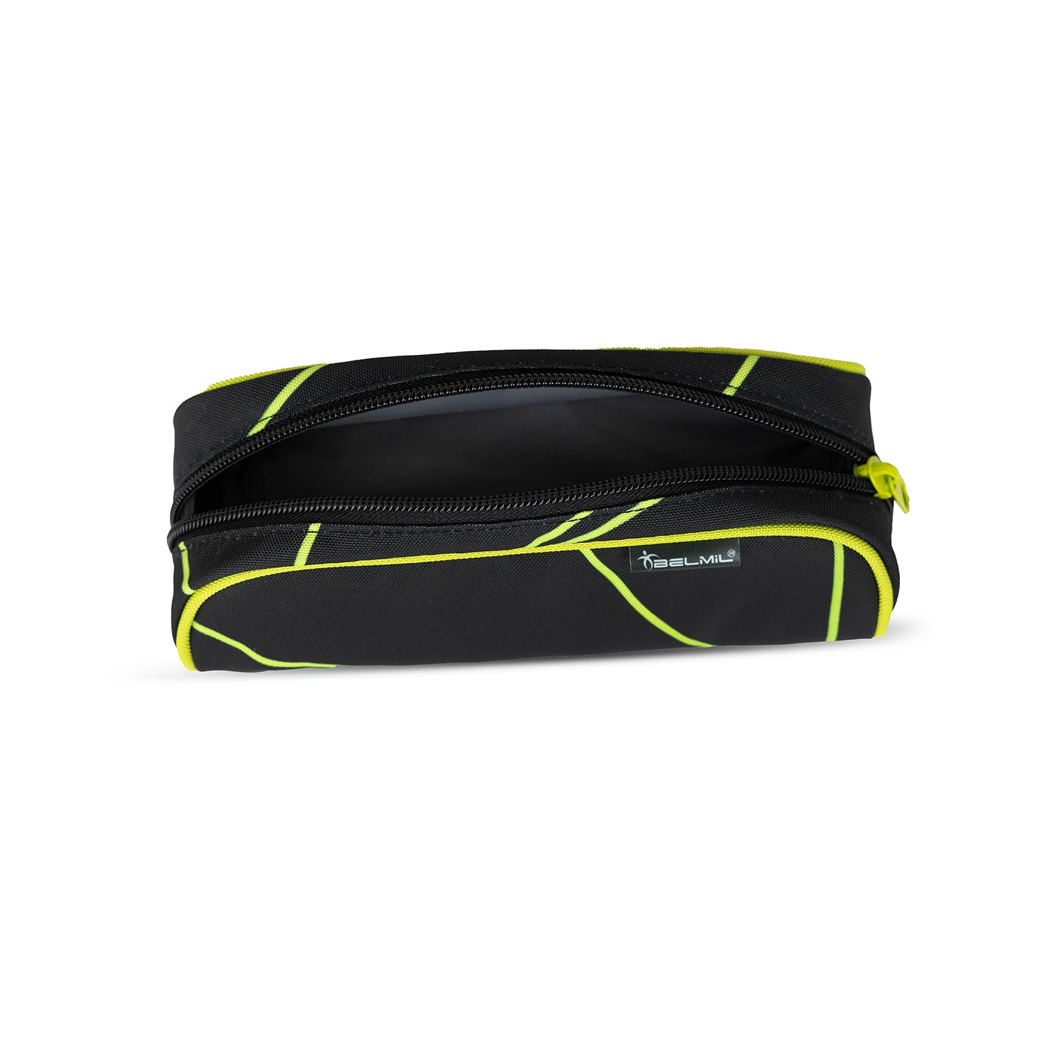 Round pencil case from the Ergonomic School Bag Set for Boys– Belmil Classy Champion's Kick (4 pcs), perfect for school supplies.