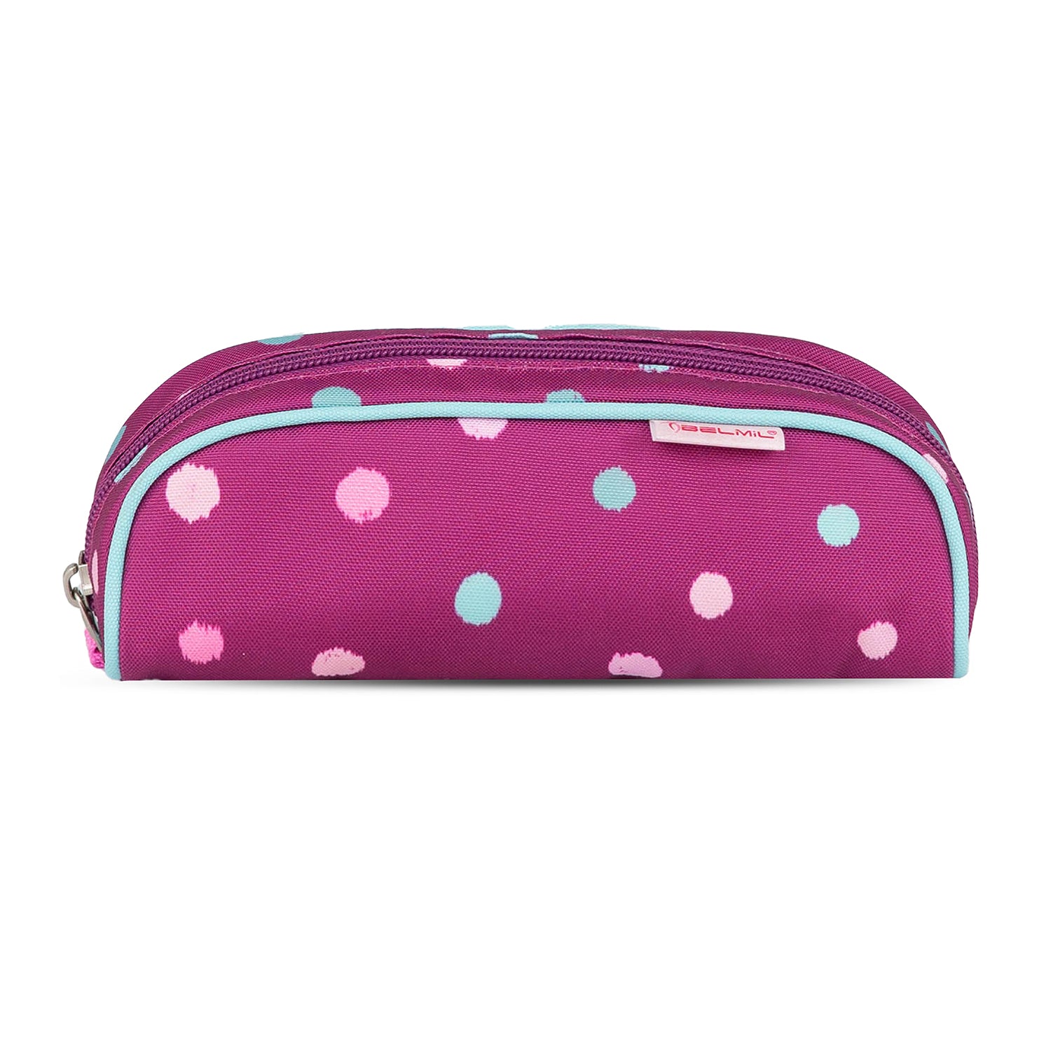 The top lid compartment of the Ergonomic School Bag Set for Girls – Belmil Maxi Starry Bubbles School Bag Set 5 pcs, designed for secure storage of the pencil case.