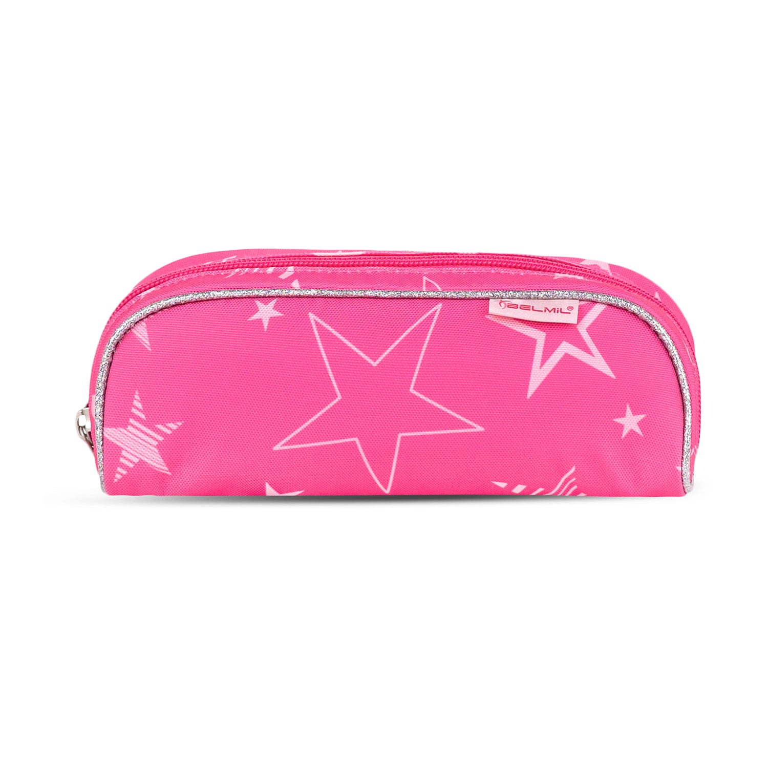 The stylish Ergonomic School Bag Set for Girls – Belmil Compact Starry Magic (5 pcs) featuring glittery accents for a touch of magic.