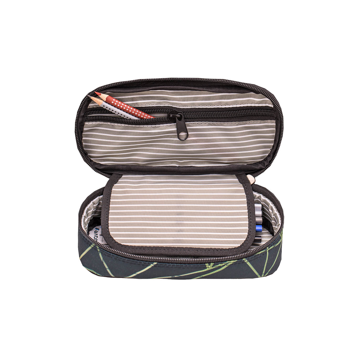 Wave Stripes Green Pencil pouch