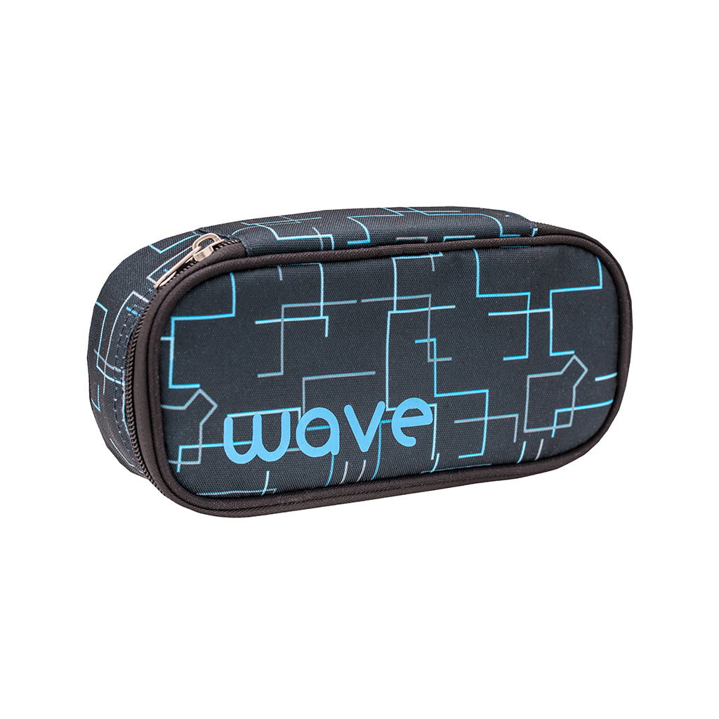 Wave Cubic Neon Blue Pencil pouch