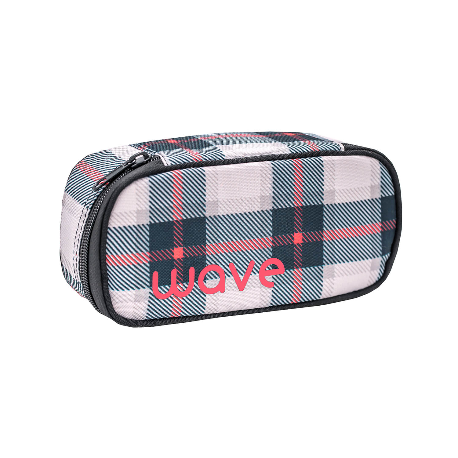 WAVE pencil pouch Grey Red Pattern - Shadow with GRATIS pencil pouch