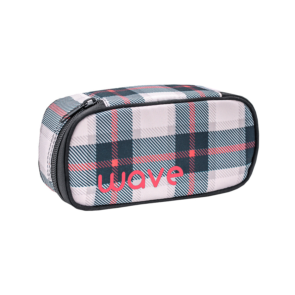 Wave Grey Red Pattern Pencil pouch