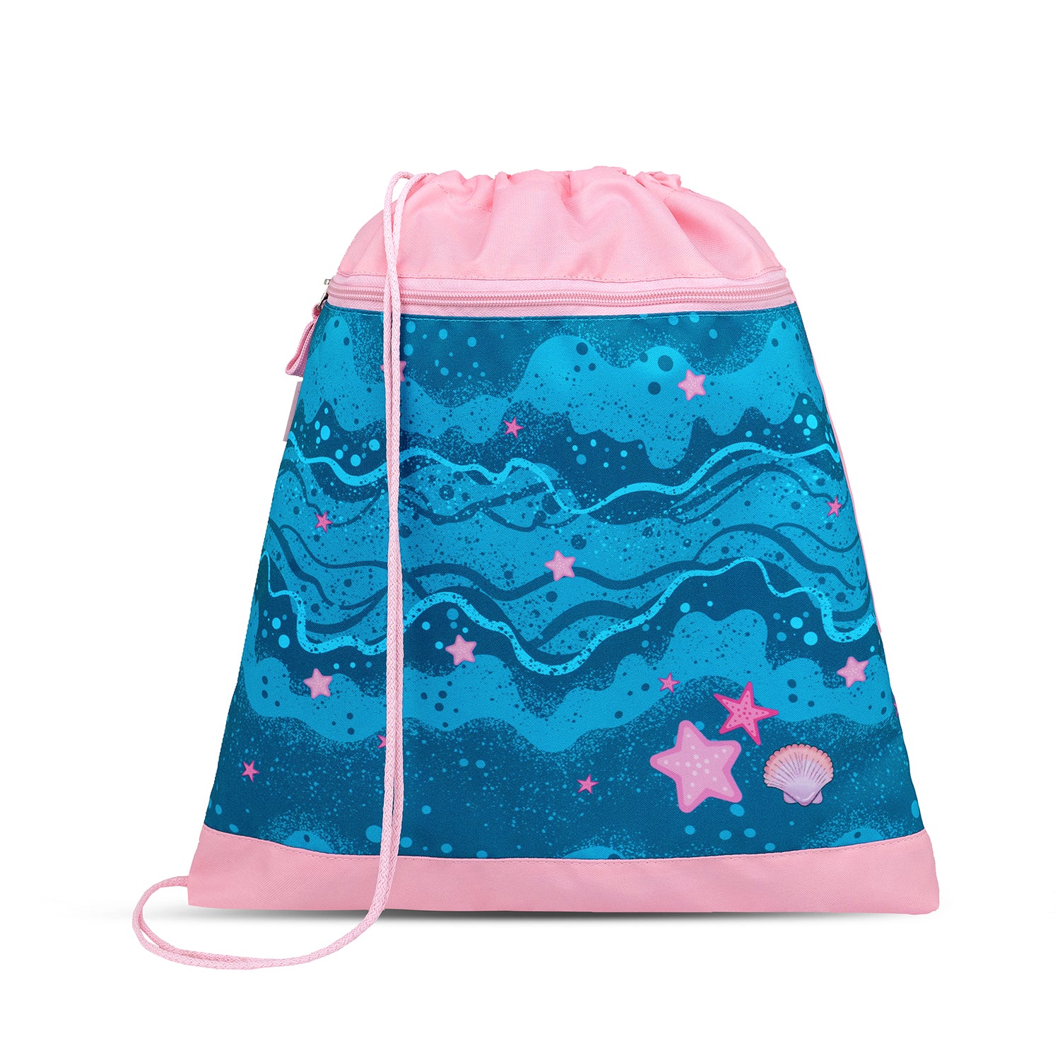 Name tag feature on the back of the Ergonomic School Bag Set for Girls – Belmil Maxi Mermaid School Bag Set 5 pcs for easy identification.