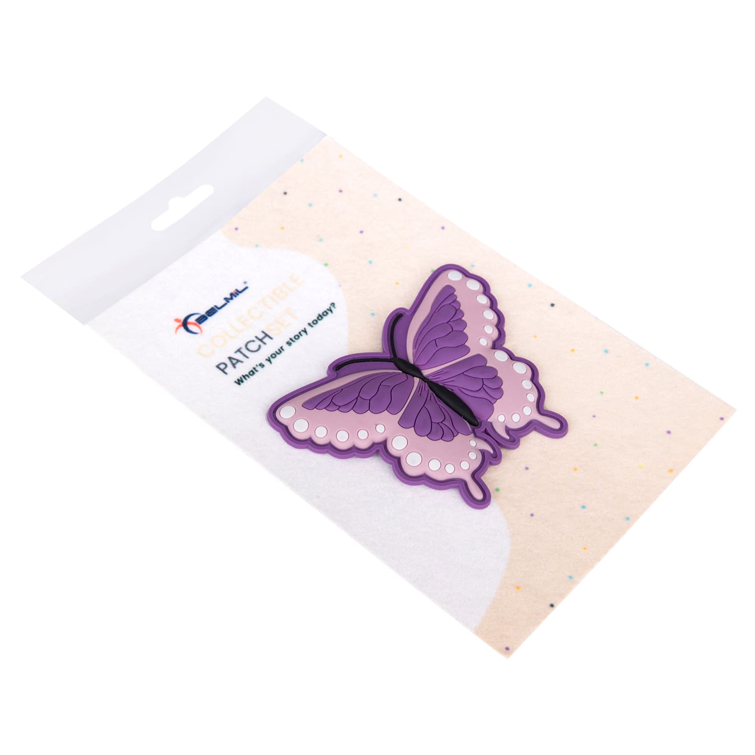 Velcro Rubber Patch Lavander- Rose Butterfly