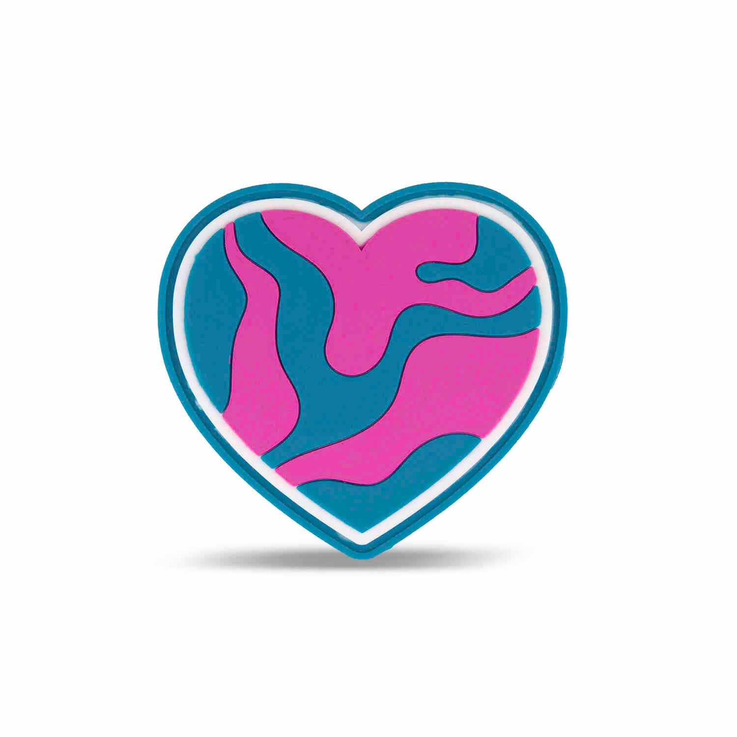 Velcro Rubber Patch Pink-Turquoise Heart