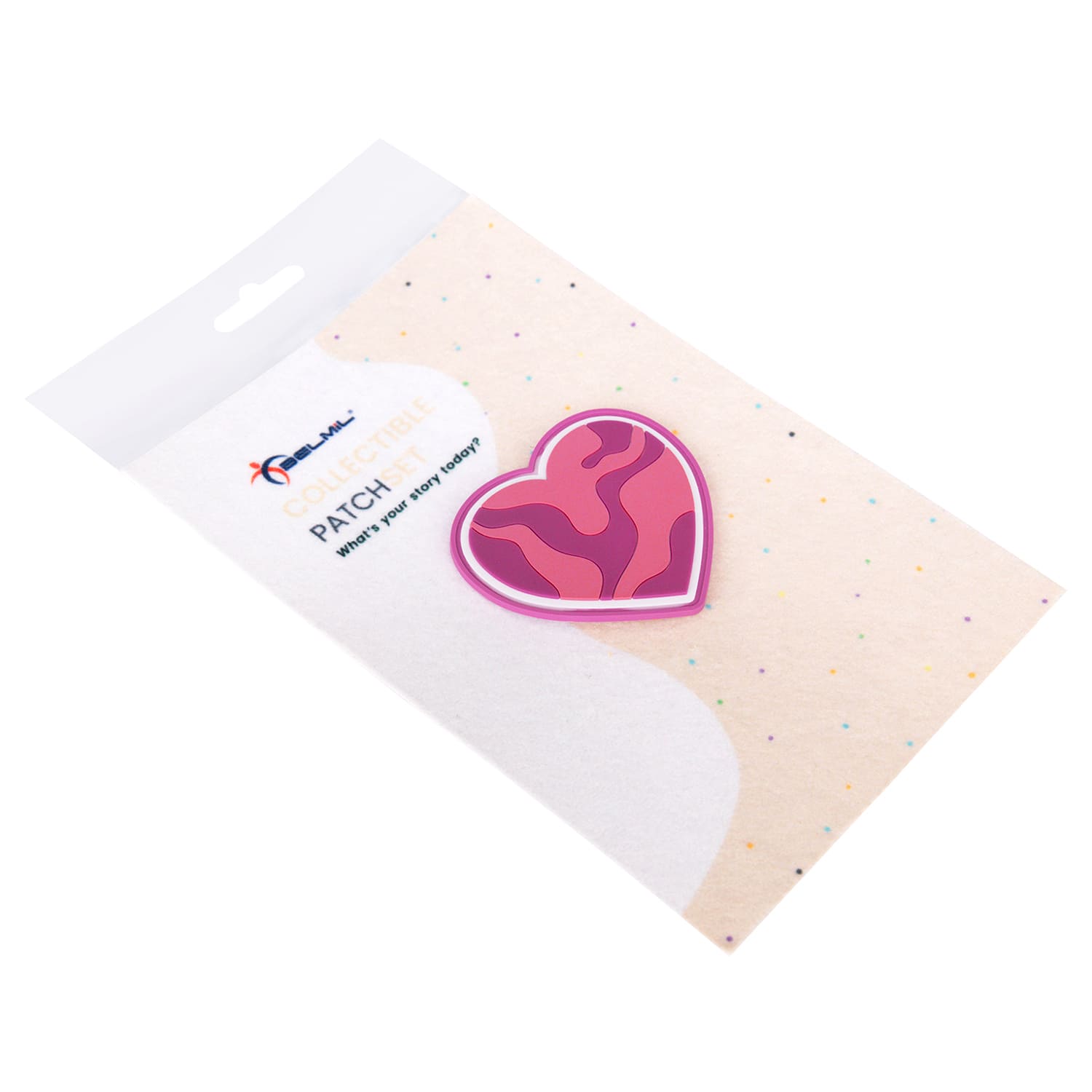 Velcro Rubber Patch Pink Heart