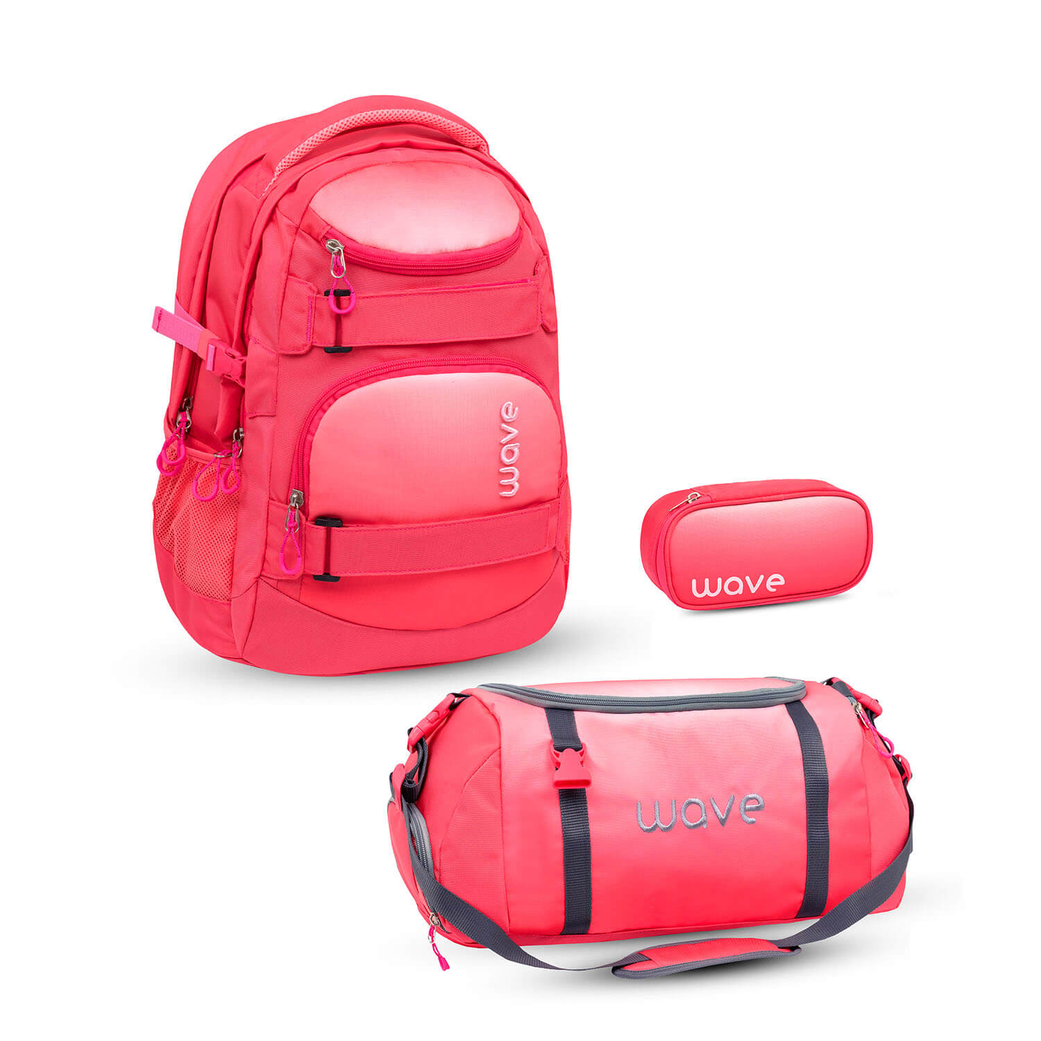Wave Infinity Ombre Coral Paradise school backpack Set 3 Pcs