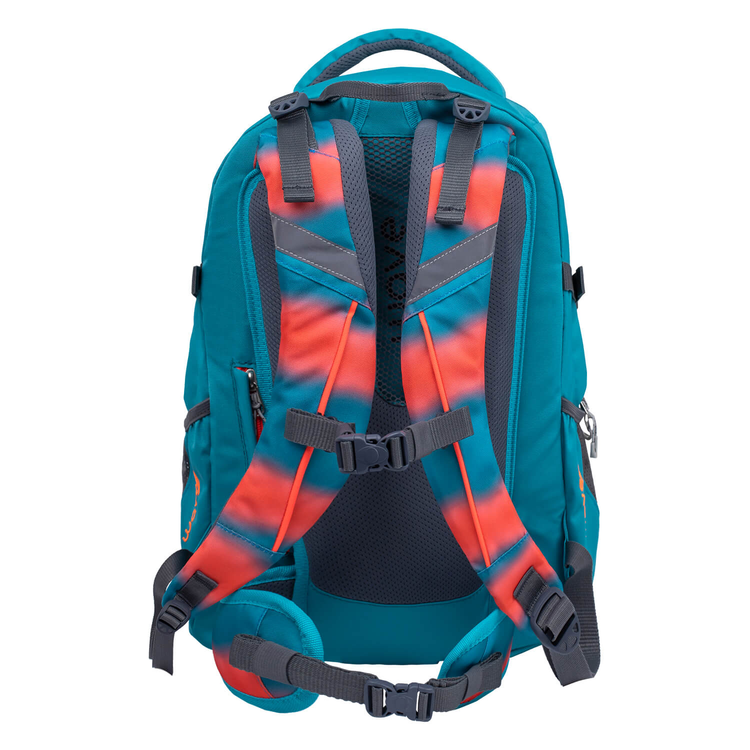 Wave Infinity Ombre Neon Orange And Bluebird school backpack Set 3 Pcs