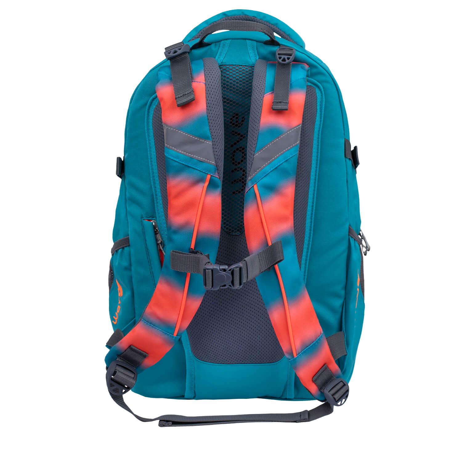 Wave Infinity Ombre Neon Orange And Bluebird school backpack Set 3 Pcs