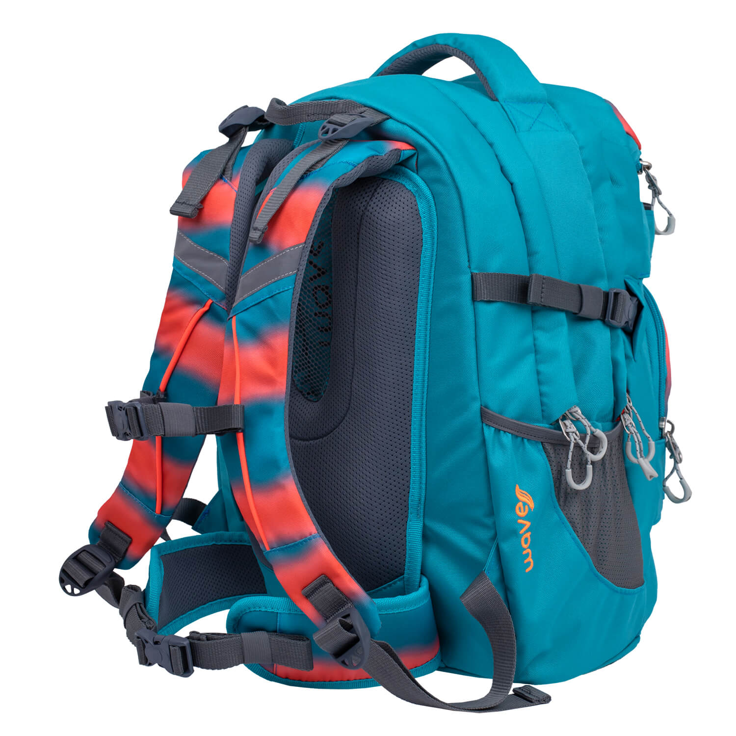 Wave Infinity Ombre Neon Orange And Bluebird Schulrucksack