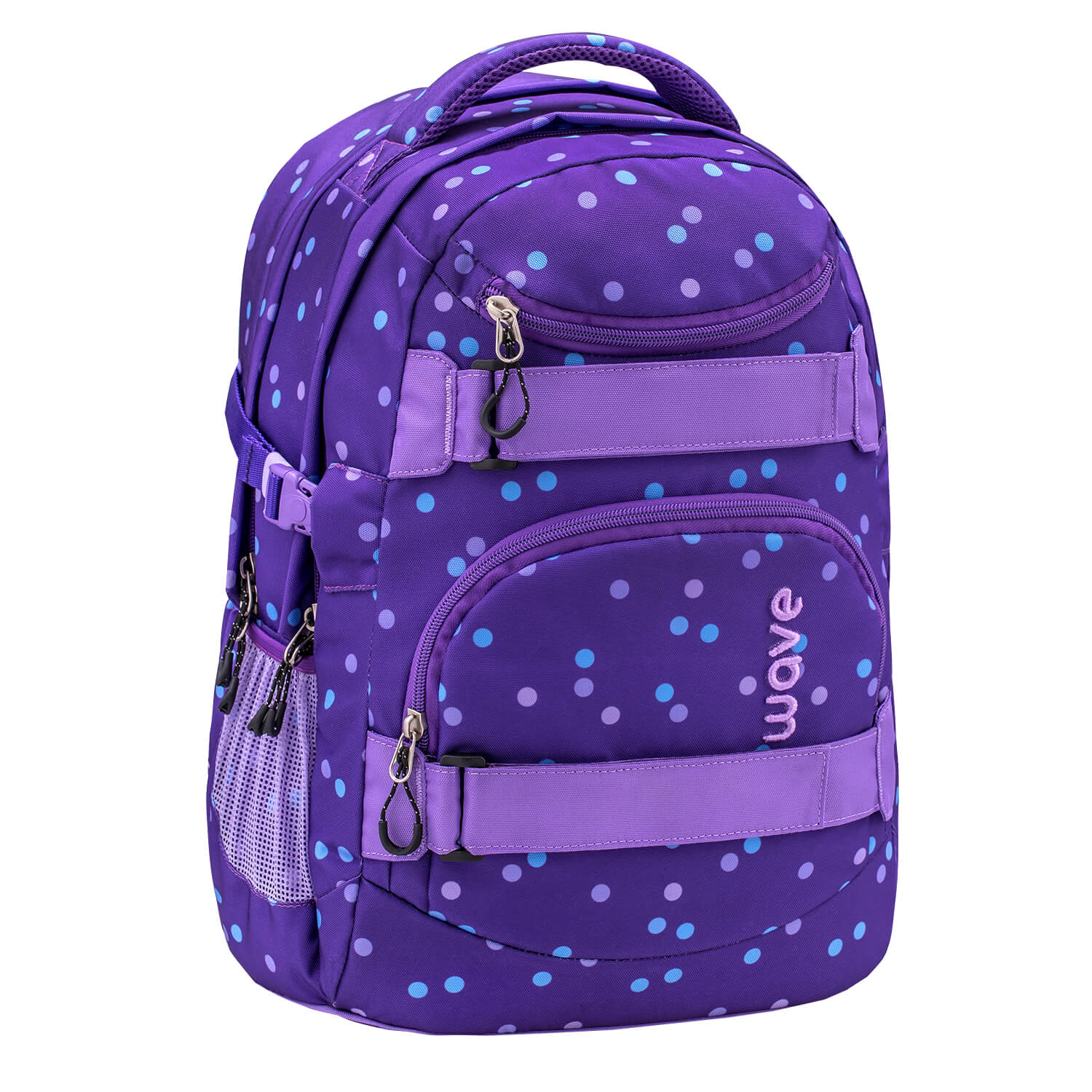 Wave Infinity Purple Dots school backpack Set 2 Pcs