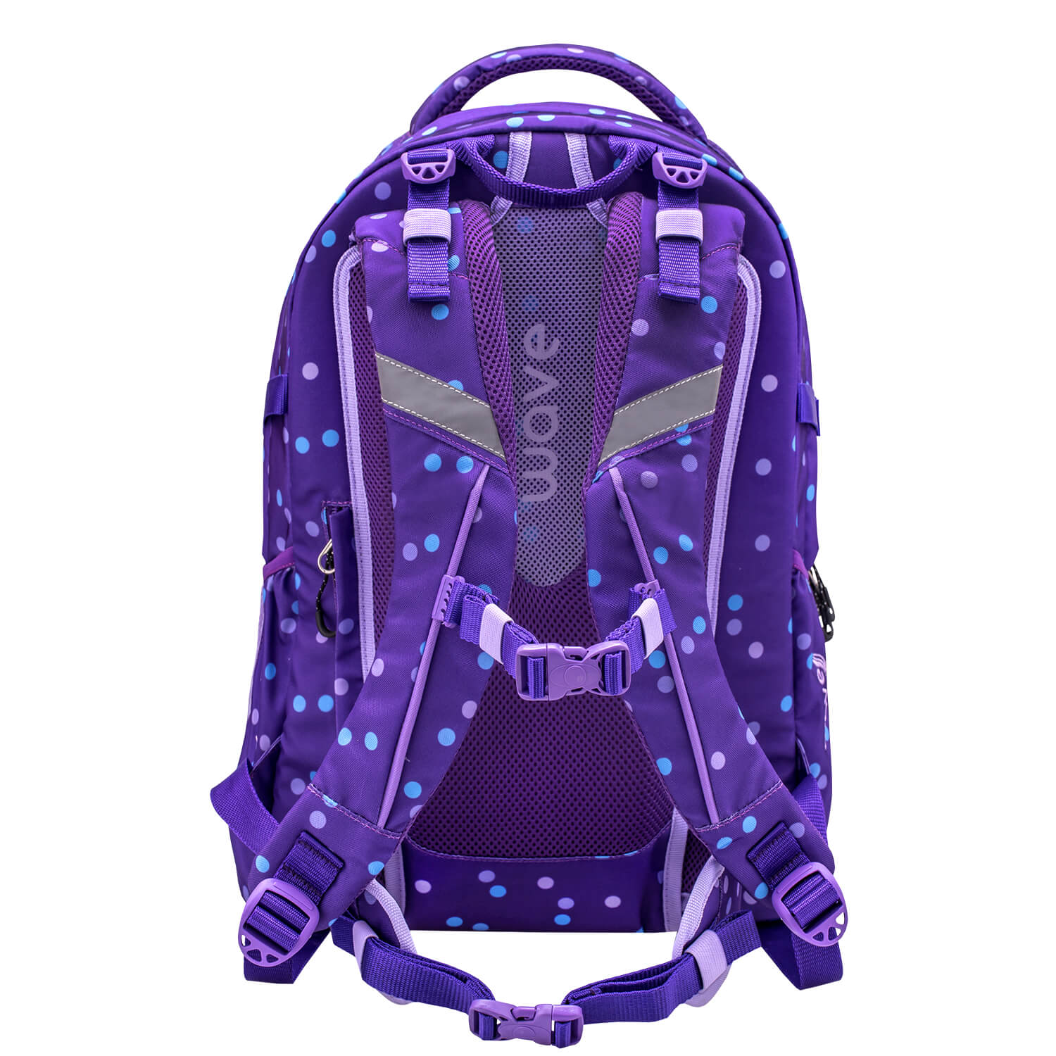 Wave Infinity Purple Dots school backpack