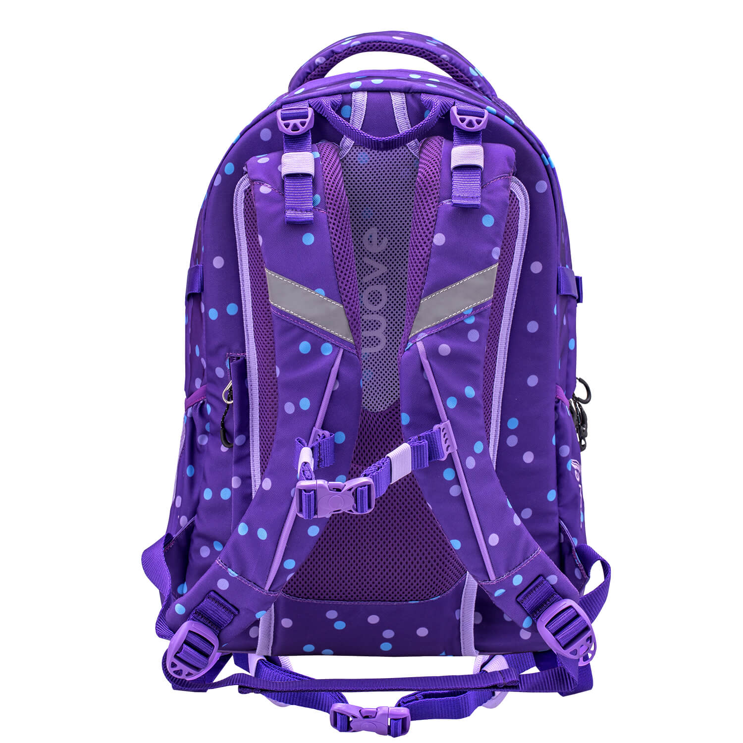 Wave Infinity Purple Dots school backpack Set 3 Pcs