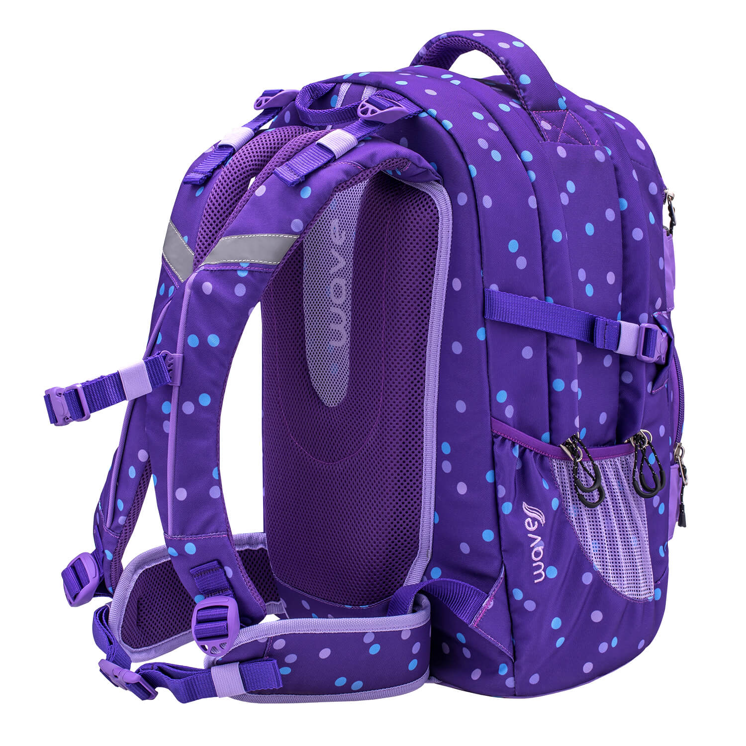 Wave Infinity Purple Dots Schulrucksack