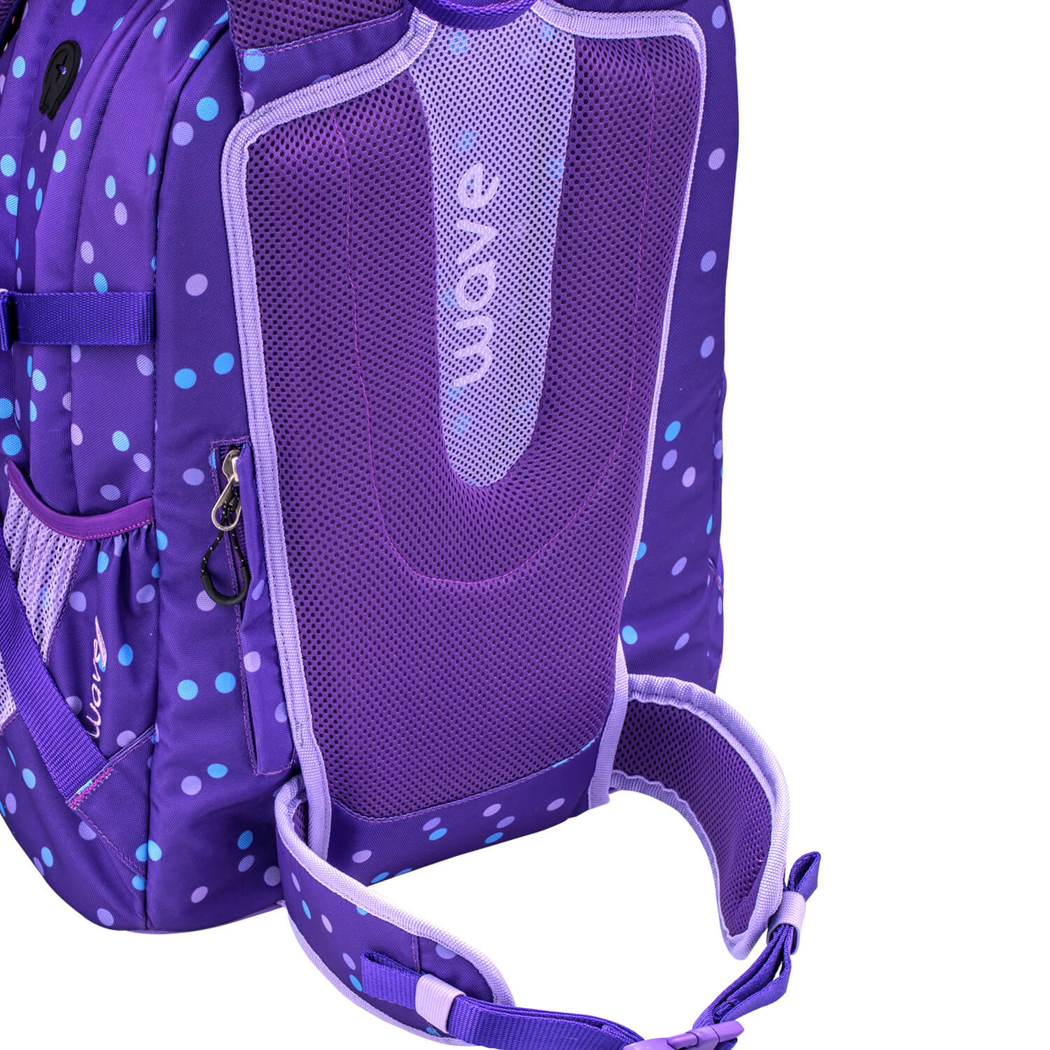 Wave Infinity Purple Dots Schulrucksack