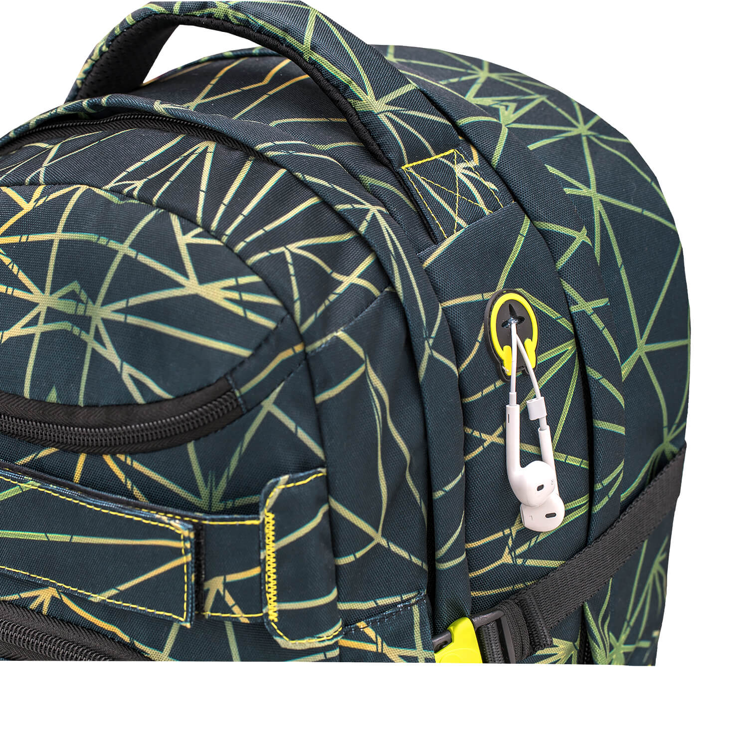 Wave Infinity Stripes Green school backpack