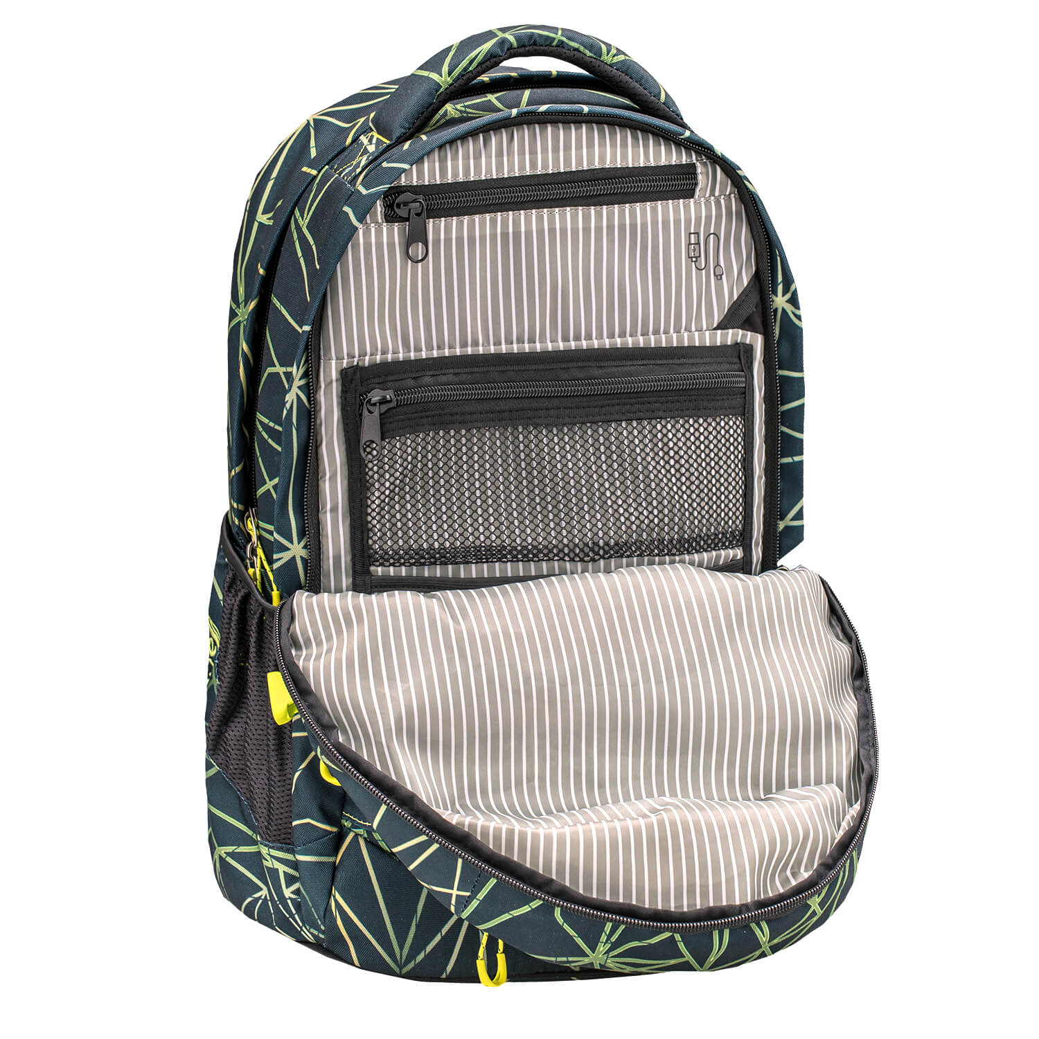 Wave Infinity Stripes Green school backpack