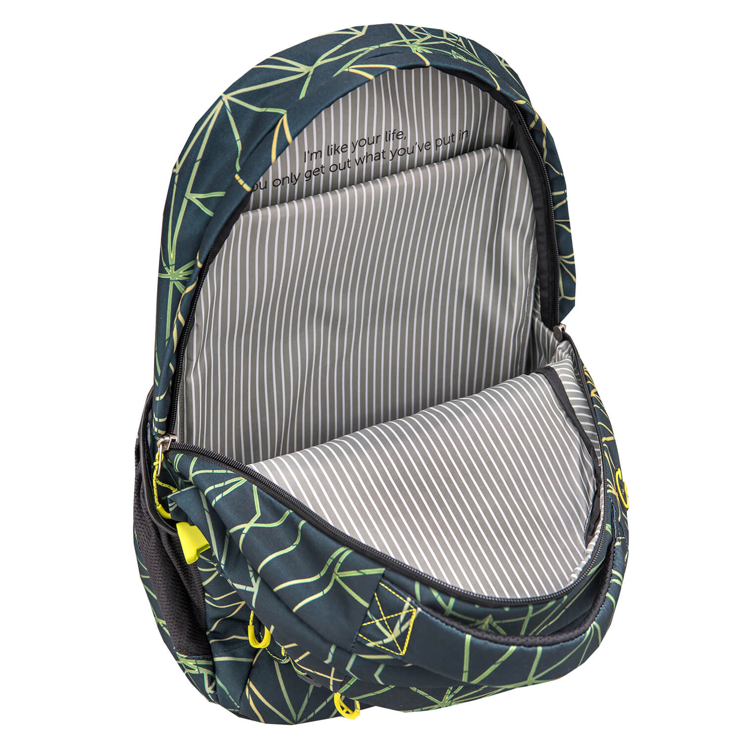 Wave Infinity Stripes Green school backpack