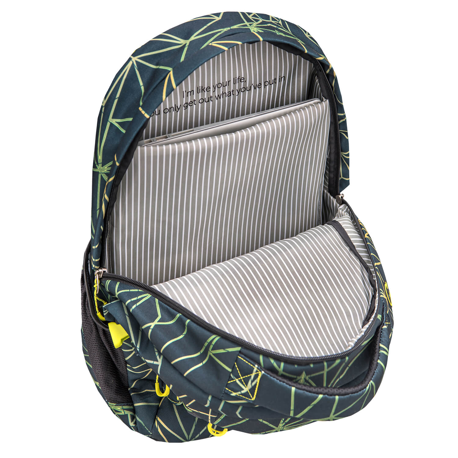 Wave Infinity Stripes Green school backpack