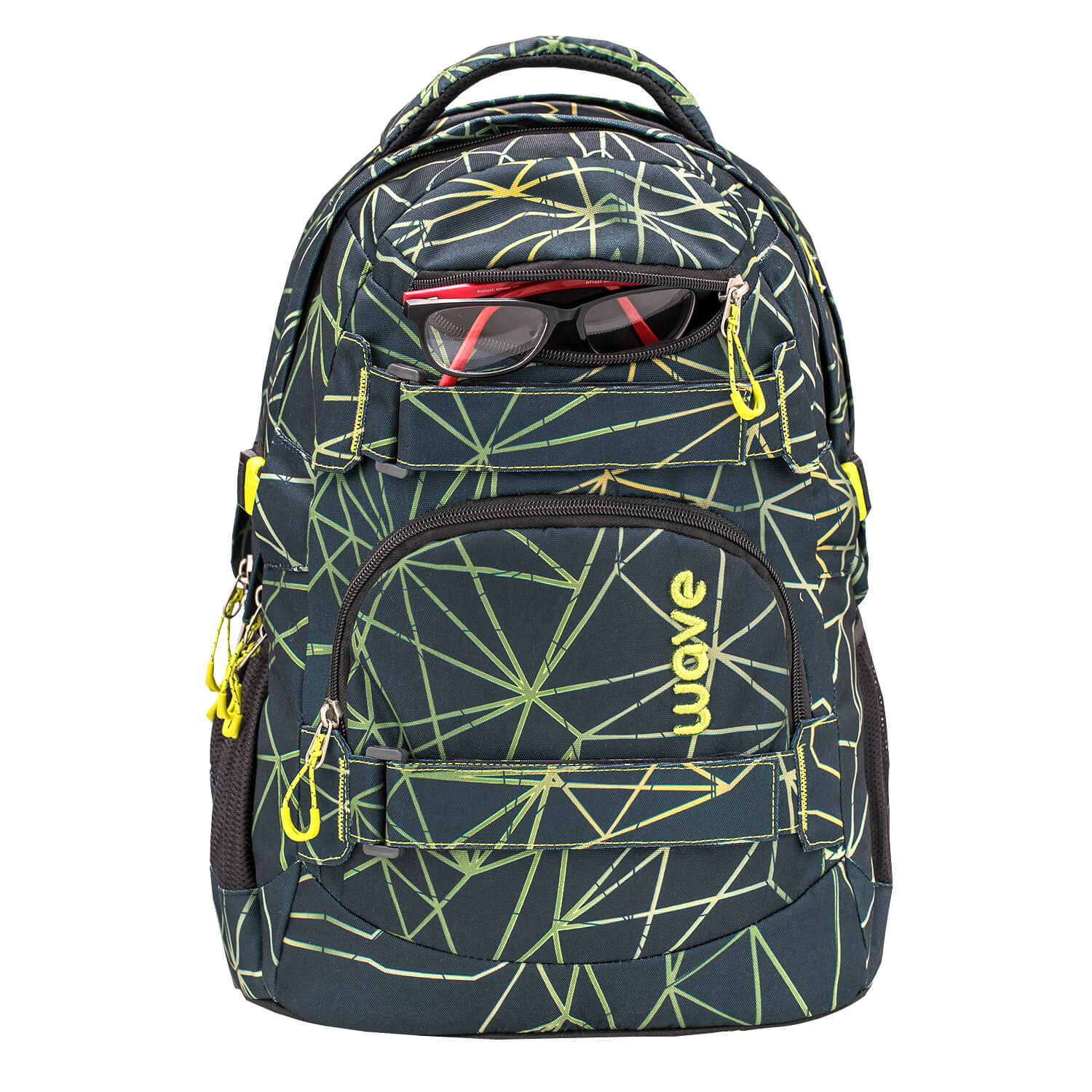 Wave Infinity Stripes Green school backpack