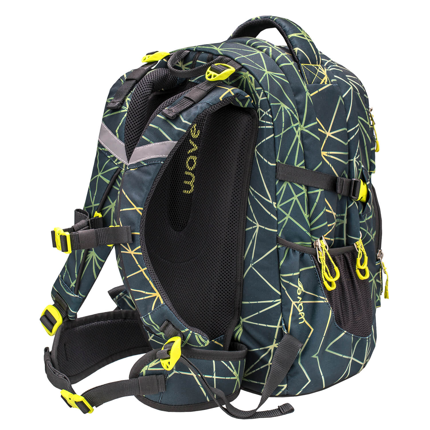 Wave Infinity Stripes Green school backpack