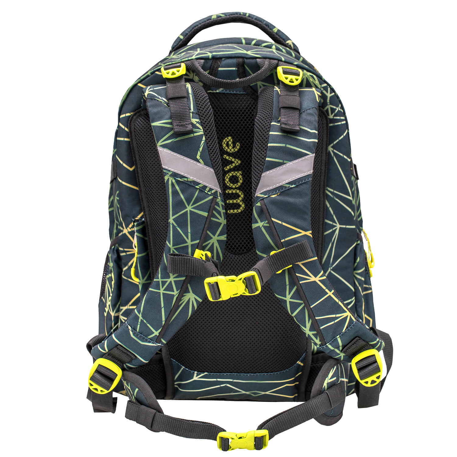 Wave Infinity Stripes Green school backpack