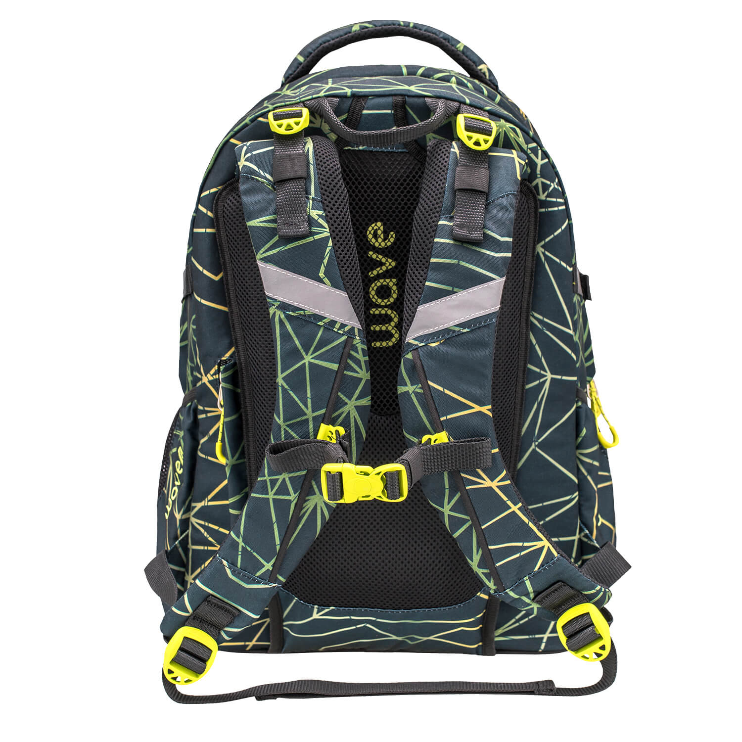 Wave Infinity Stripes Green school backpack