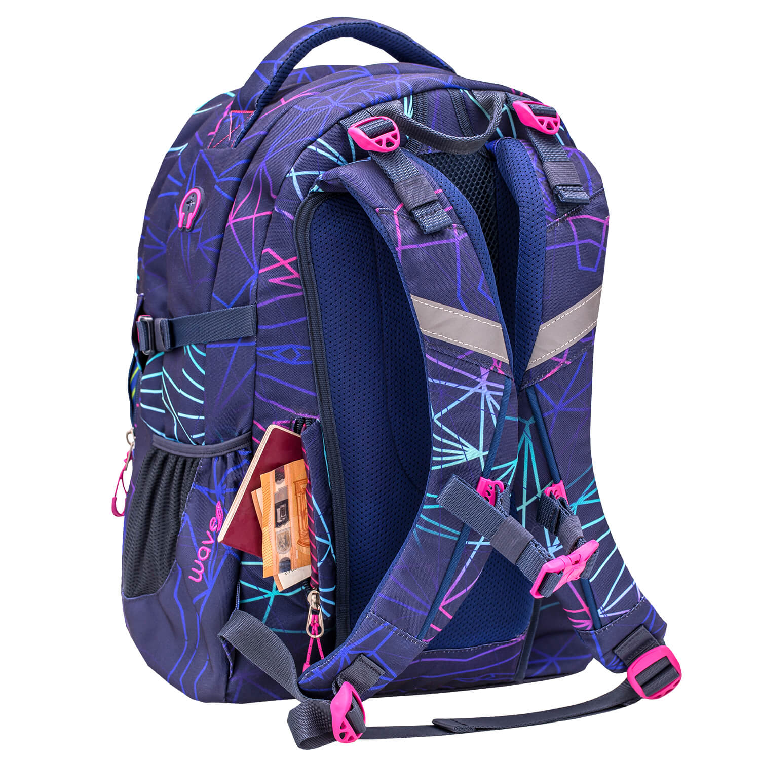 Wave Infinity Stripes Purple Schulrucksack