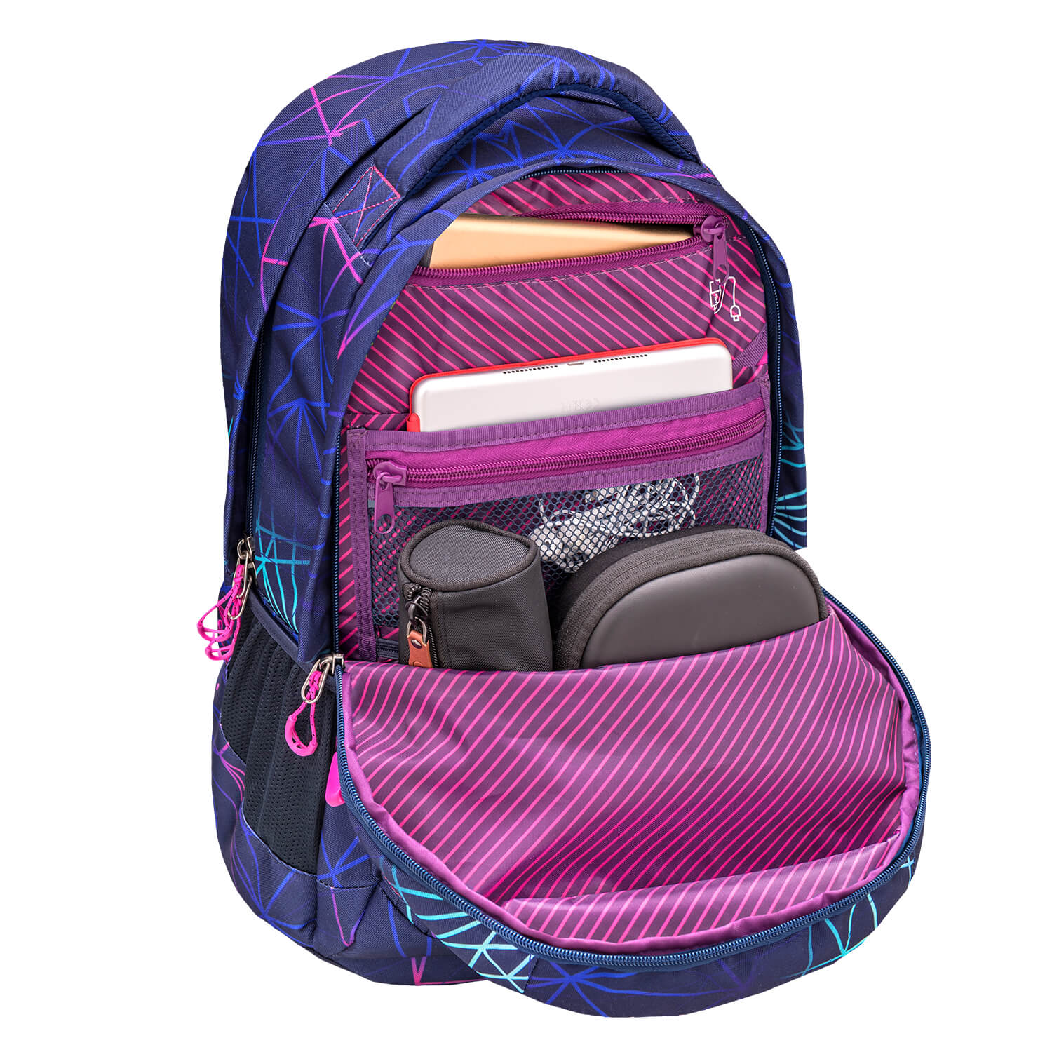 Wave Infinity Stripes Purple Schulrucksack