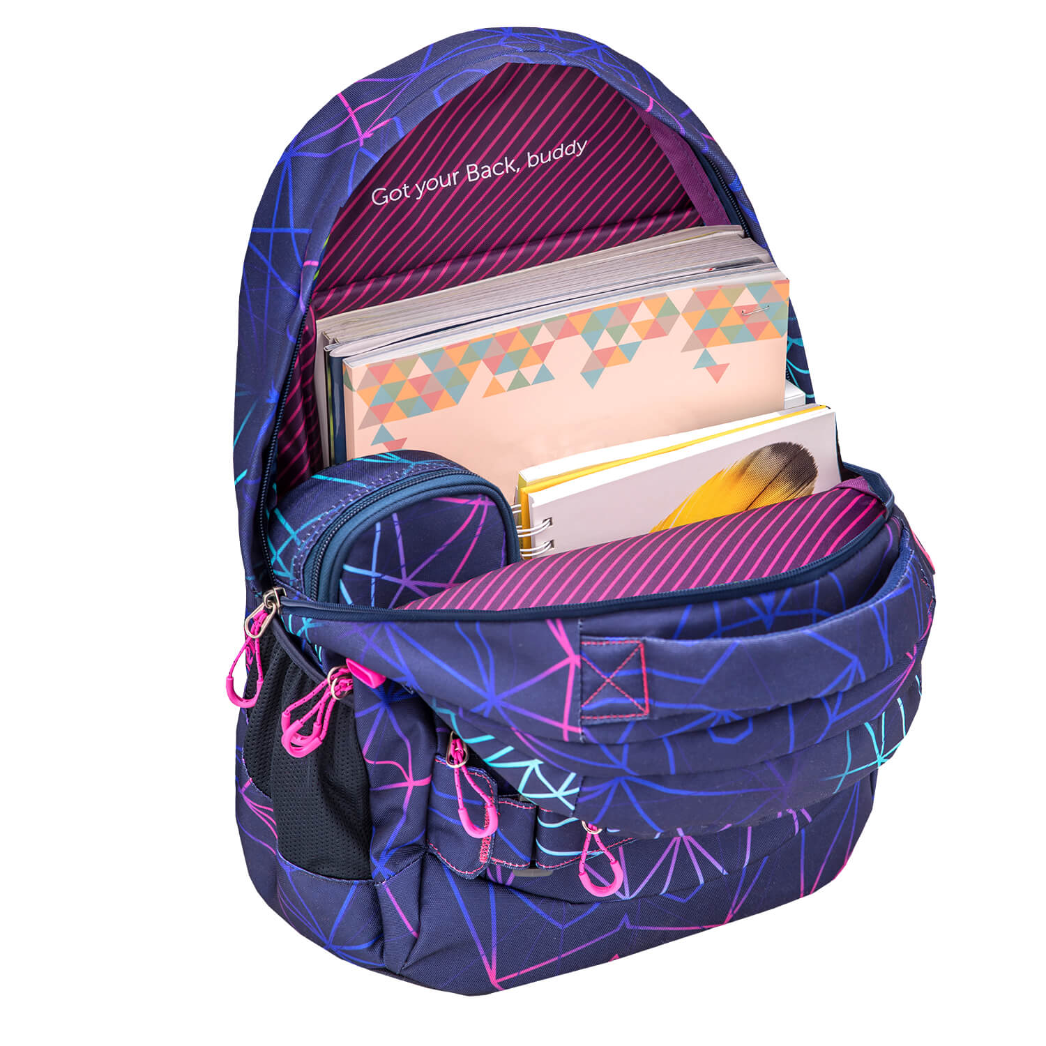 Wave Infinity Stripes Purple Schulrucksack