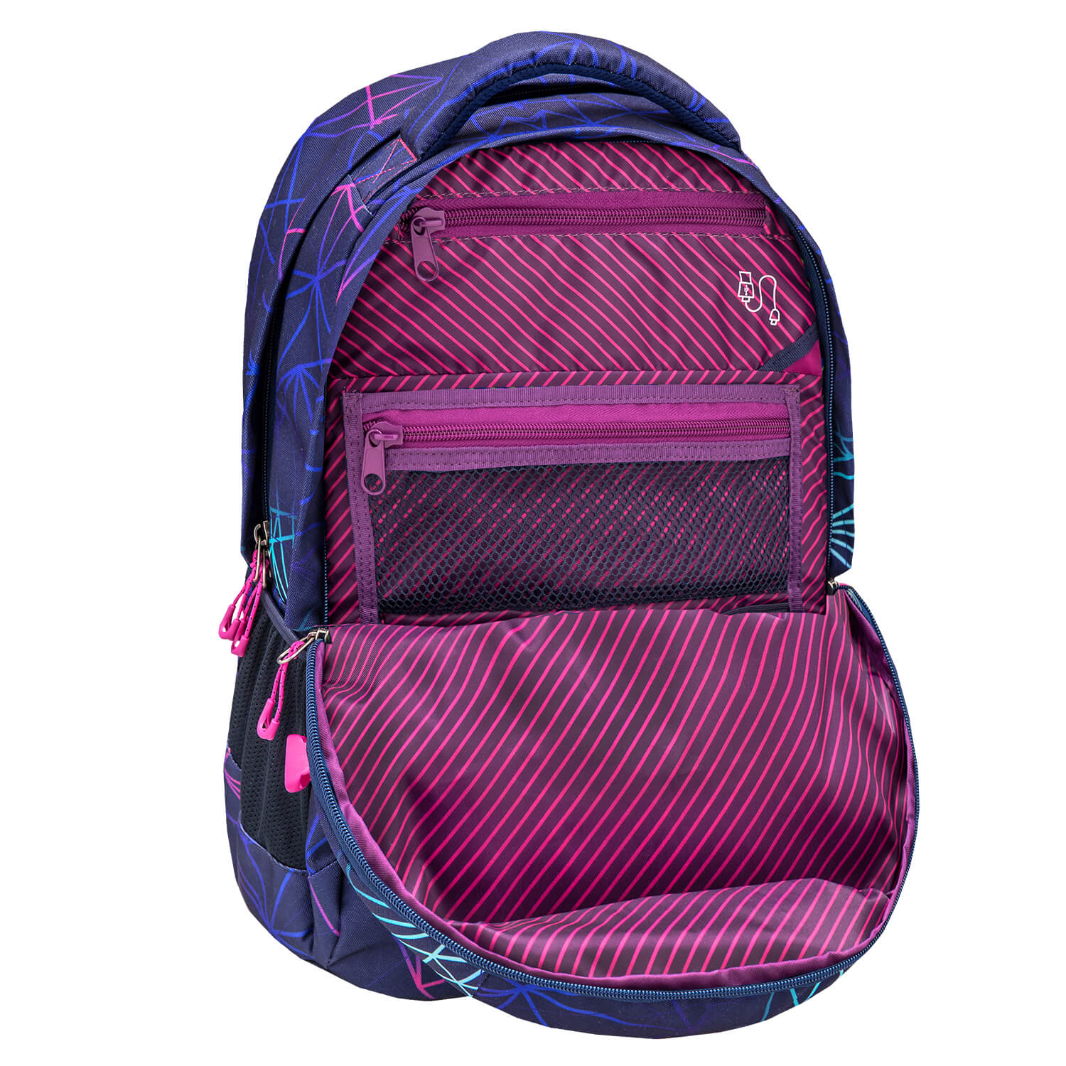 Wave Infinity Stripes Purple Schulrucksack