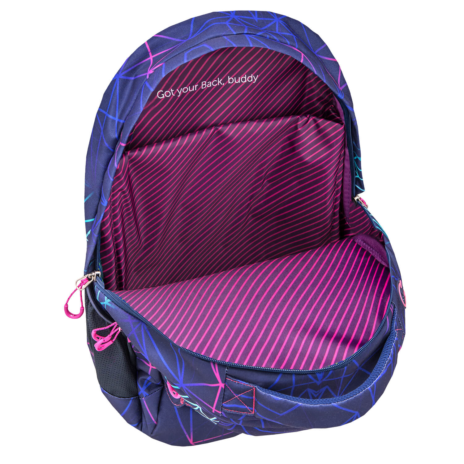 Wave Infinity Stripes Purple school backpack