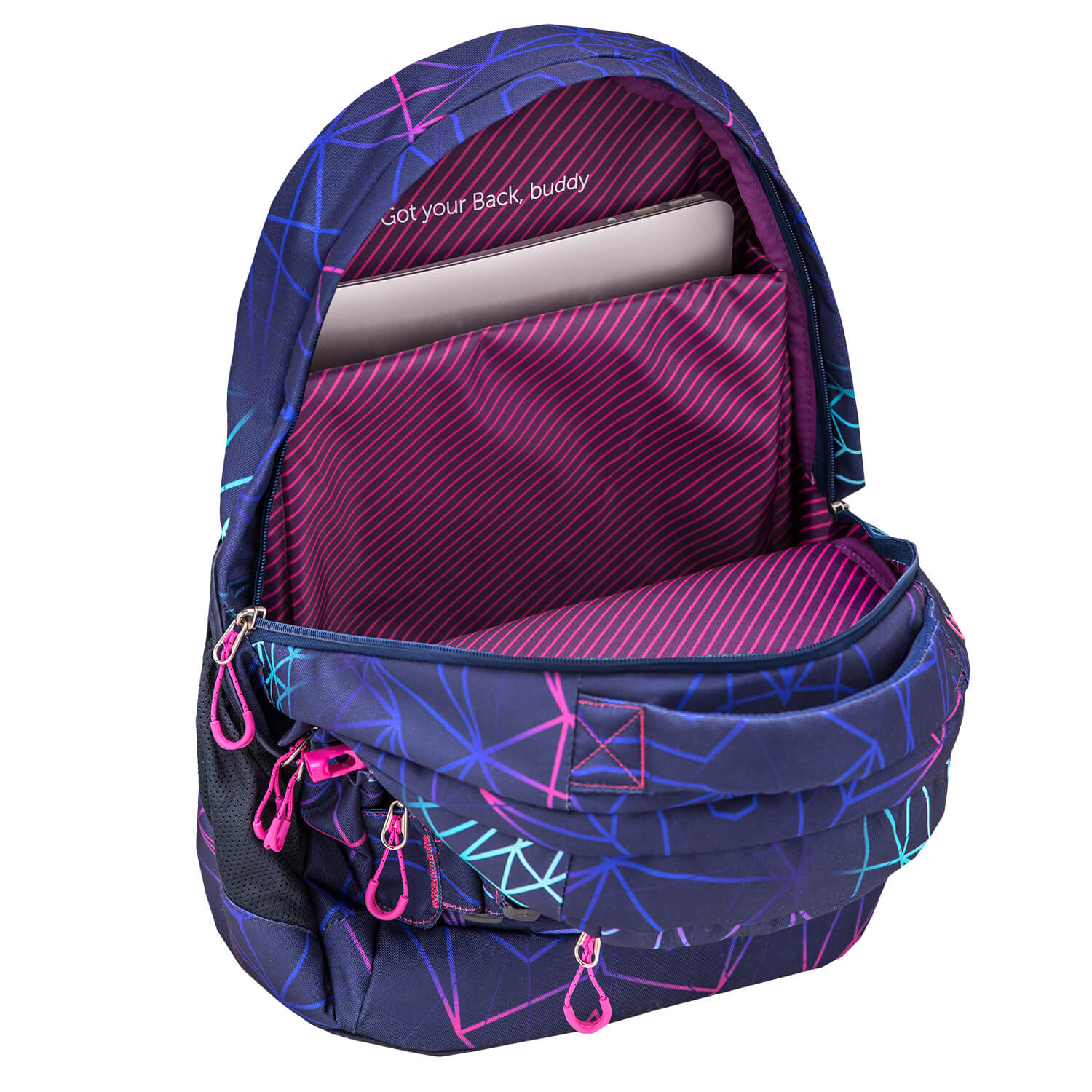 Wave Infinity Stripes Purple Schulrucksack Set 3 tlg.