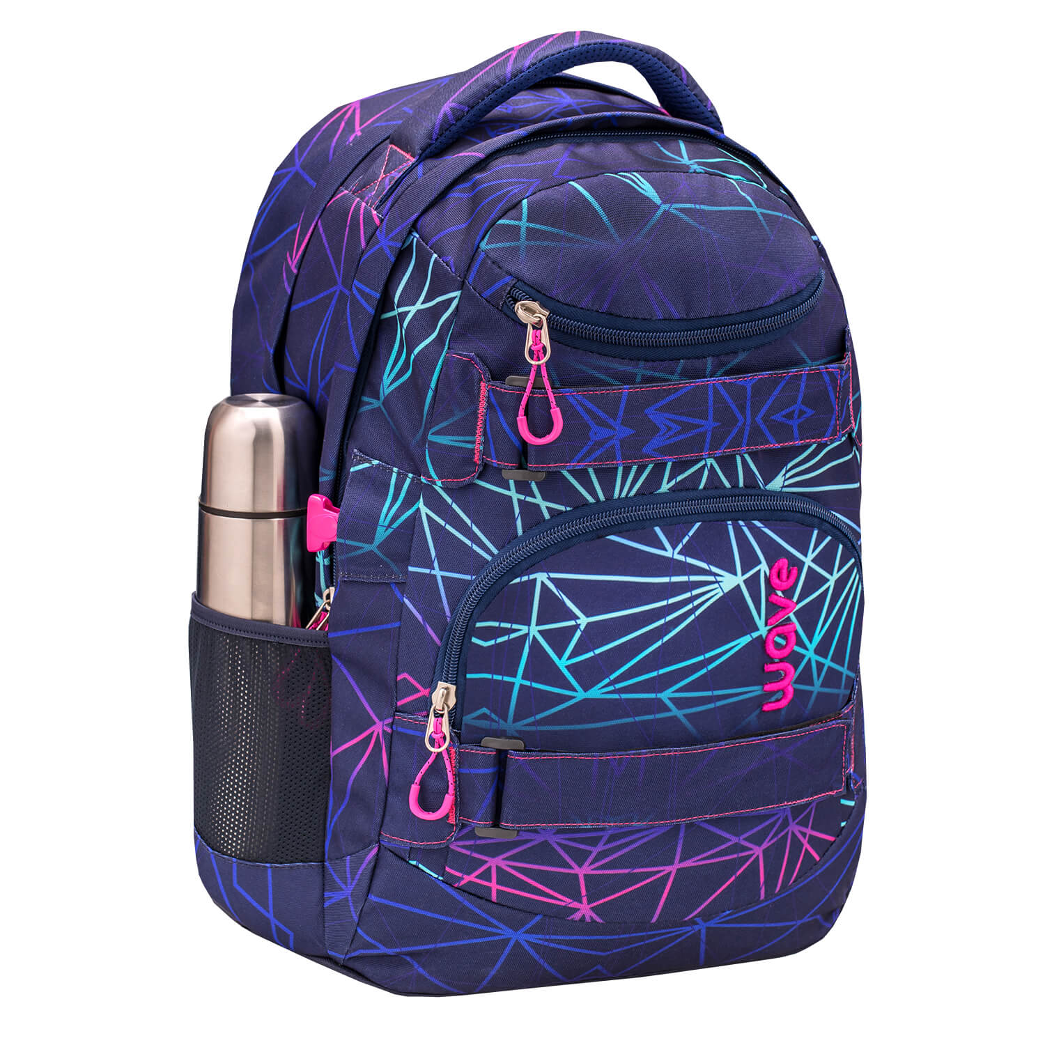 Wave Infinity Stripes Purple school backpack