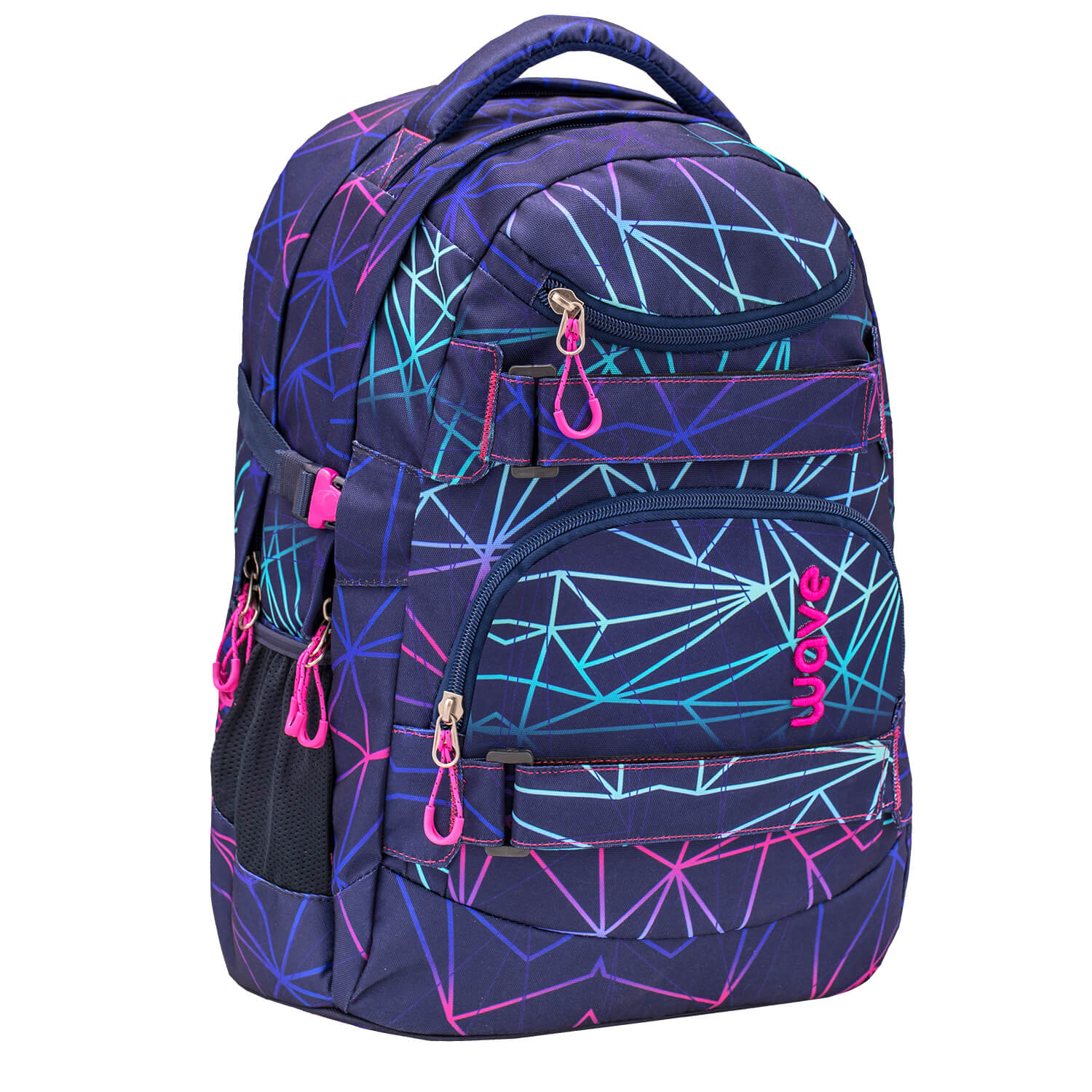 Wave Infinity Stripes Purple school backpack