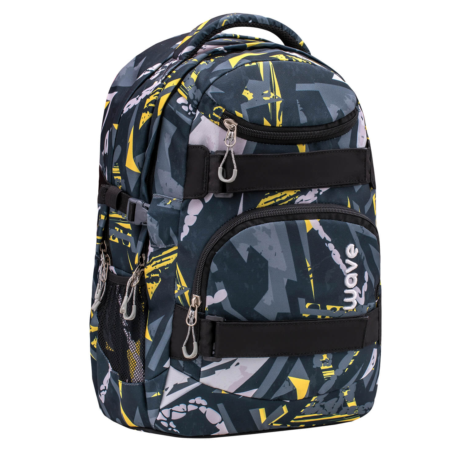 Wave Infinity Yellow Graffiti Schulrucksack