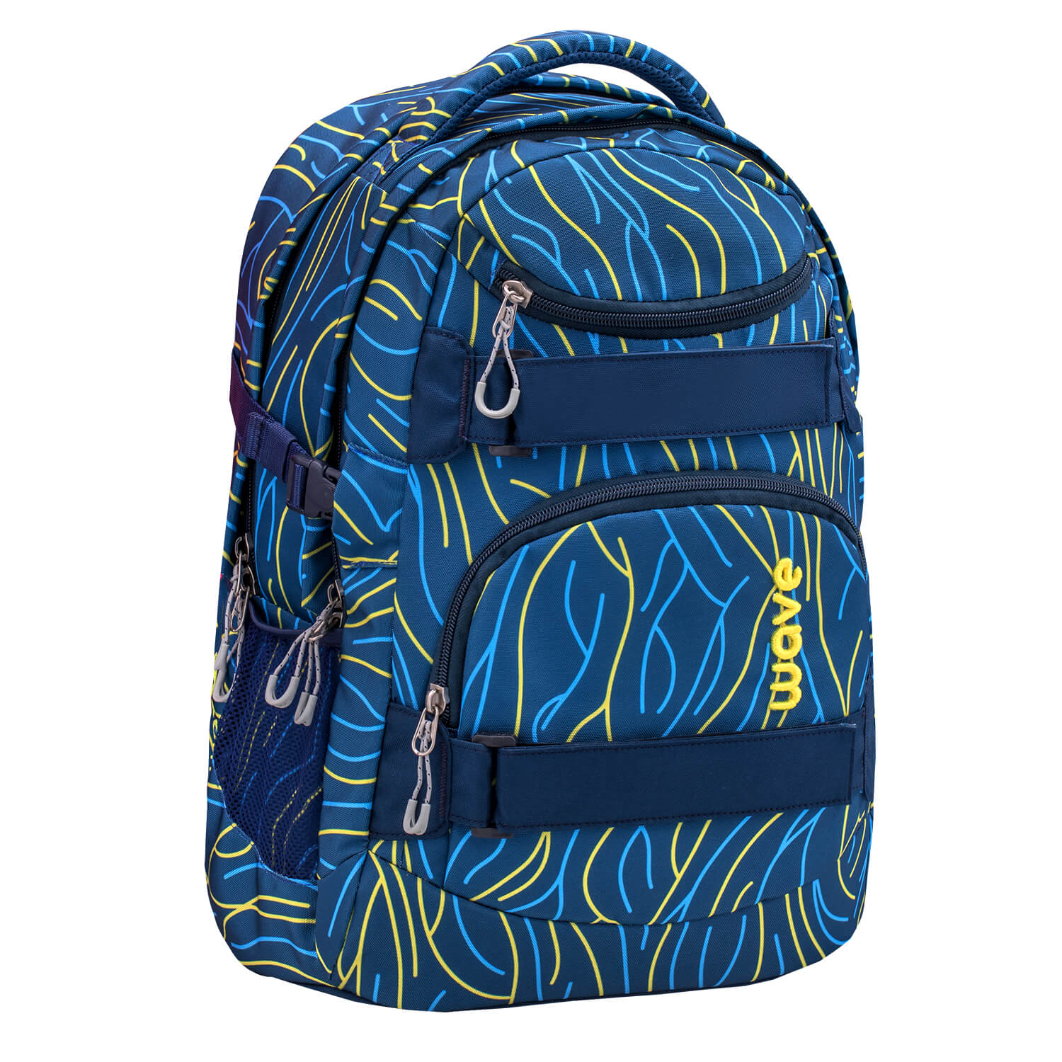 Wave Infinity Yellow Lines school backpack