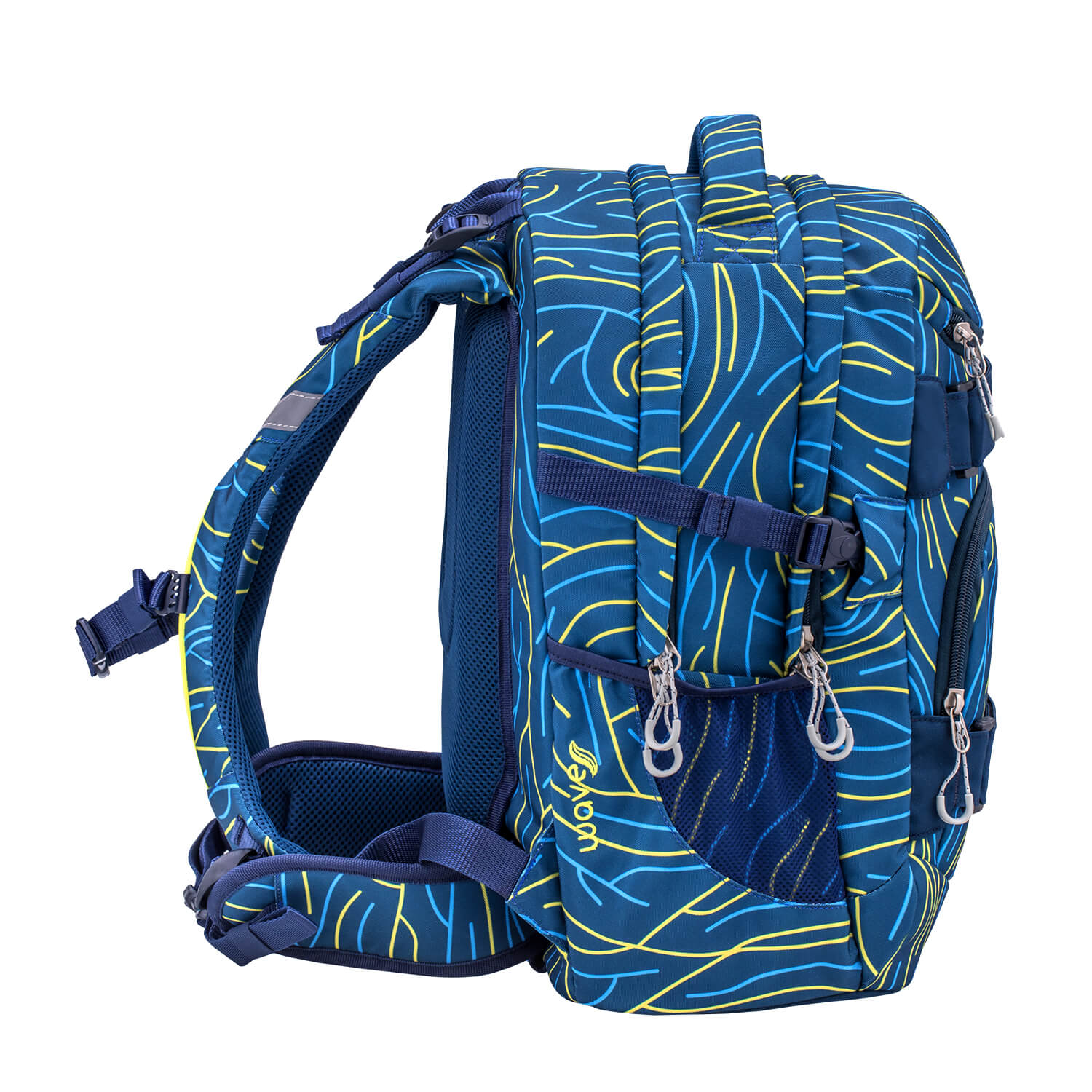 Wave Infinity Yellow Lines Schulrucksack