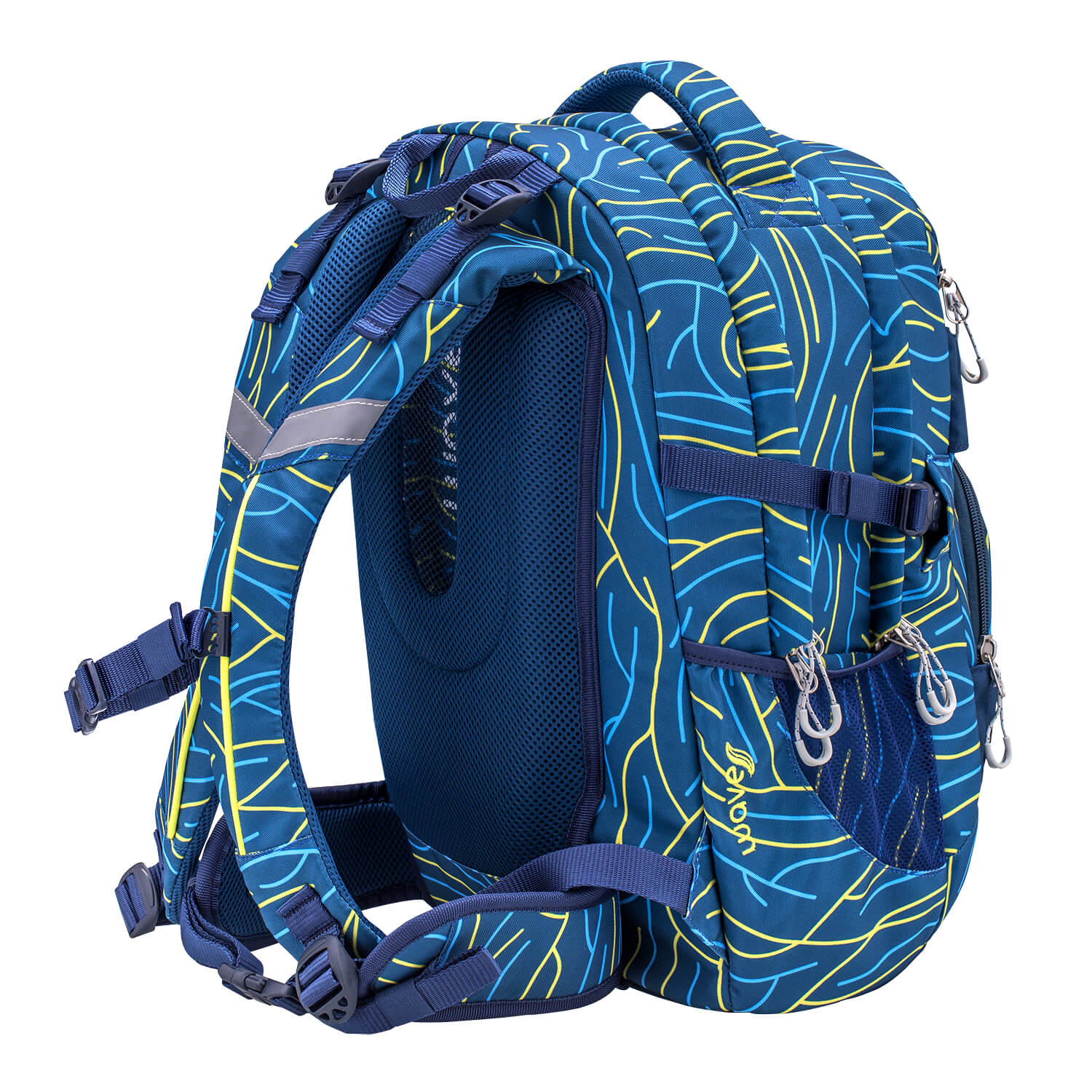 Wave Infinity Yellow Lines Schulrucksack