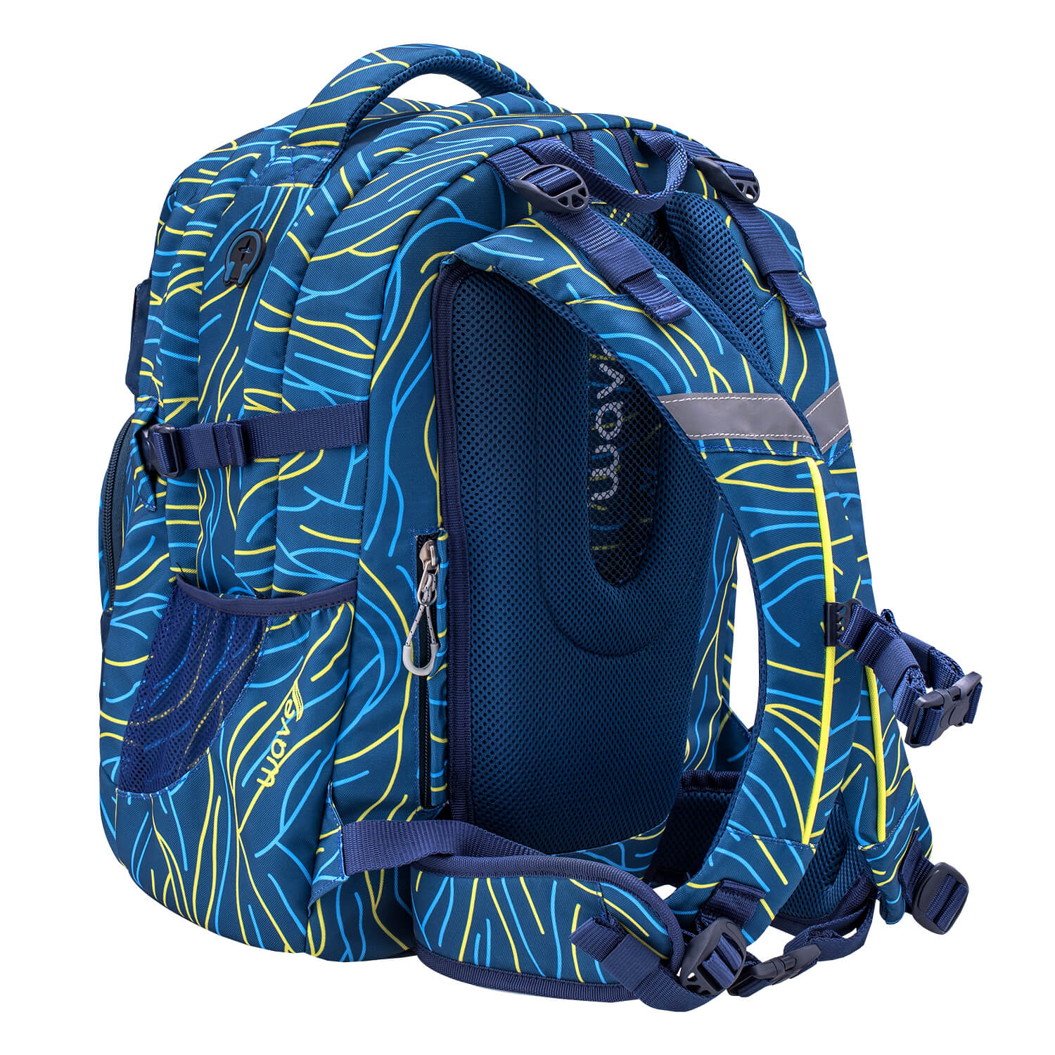 Wave Infinity Yellow Lines Schulrucksack