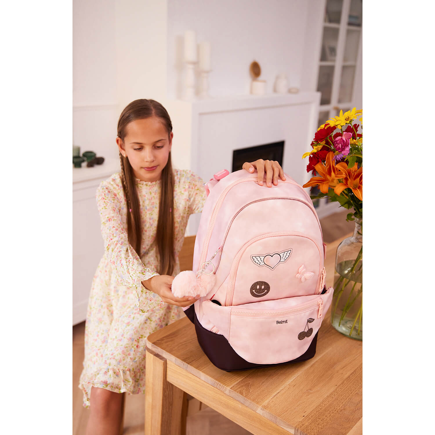 Premium Backpack & Fanny Pack Glam Schoolbag 2pcs.