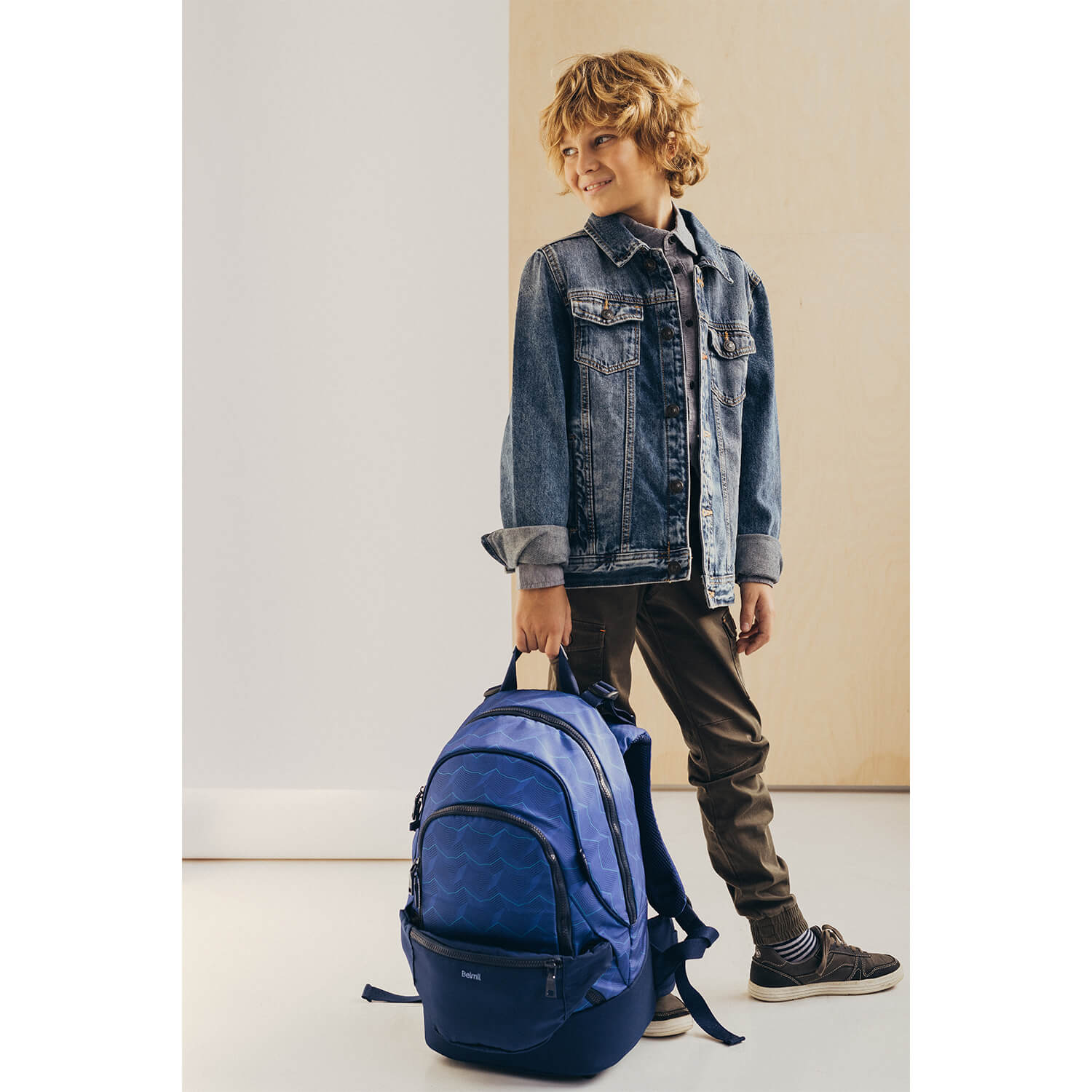 Premium Backpack & Fanny Pack Estate Blue Schoolbag 2pcs.