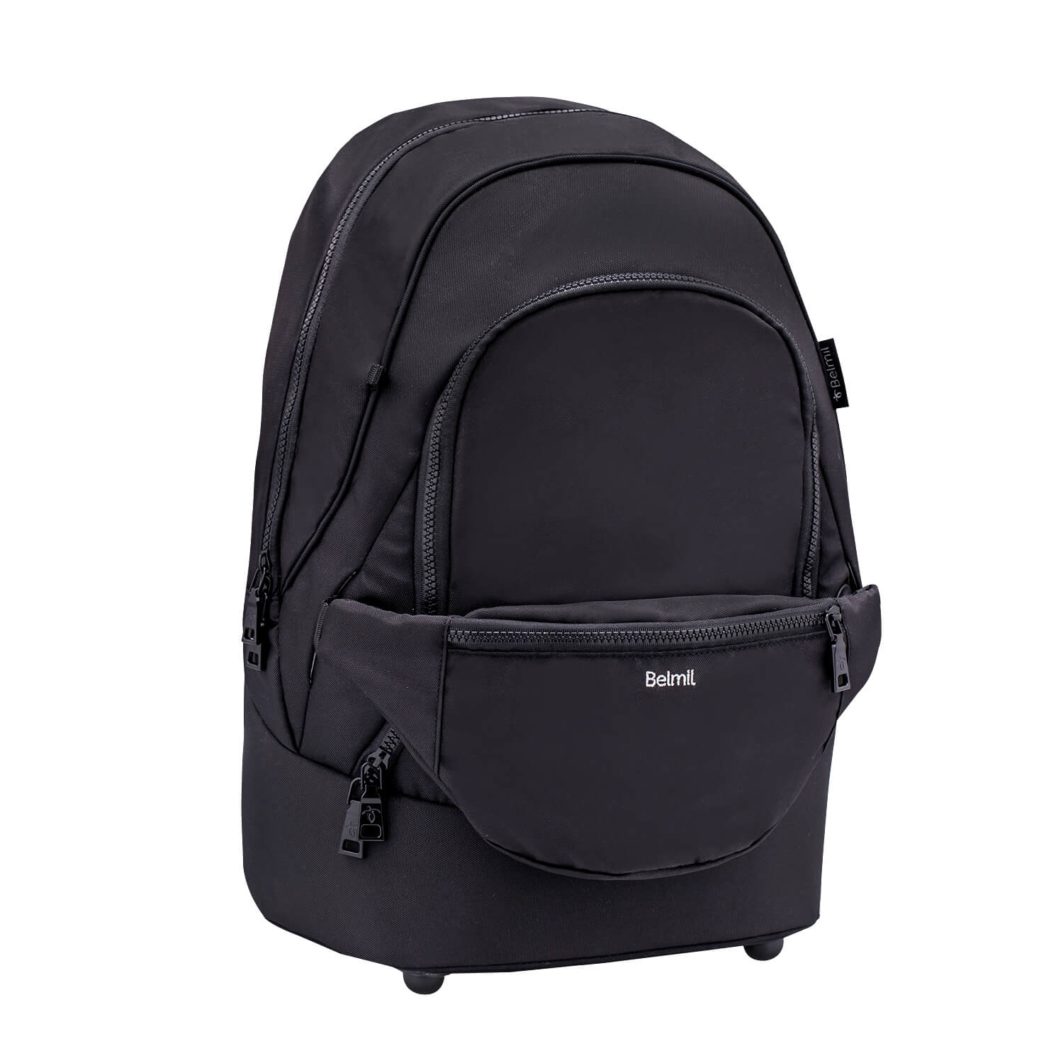 Premium Backpack & Fanny Pack Black Schulranzen 2tlg.