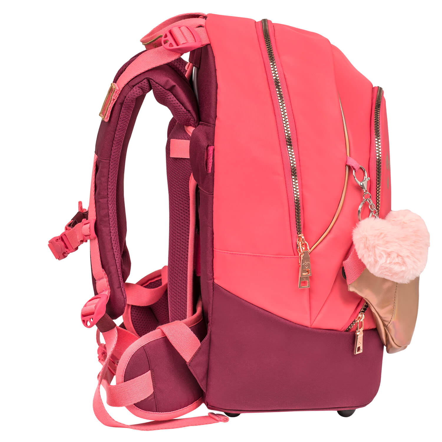 Premium Backpack & Fanny Pack Coral Schoolbag 2pcs.