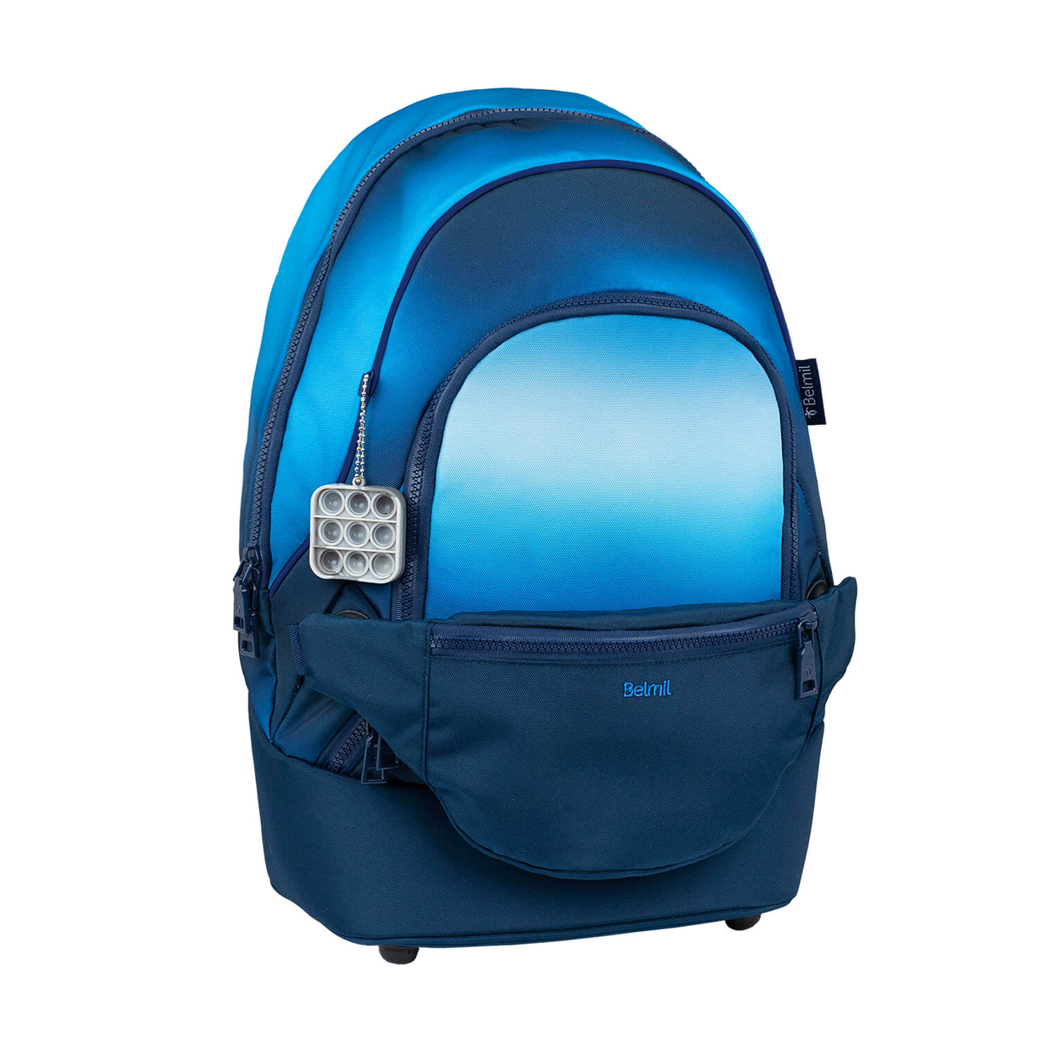 Premium Backpack & Fanny Pack Blue Navy Schulranzen 2tlg.